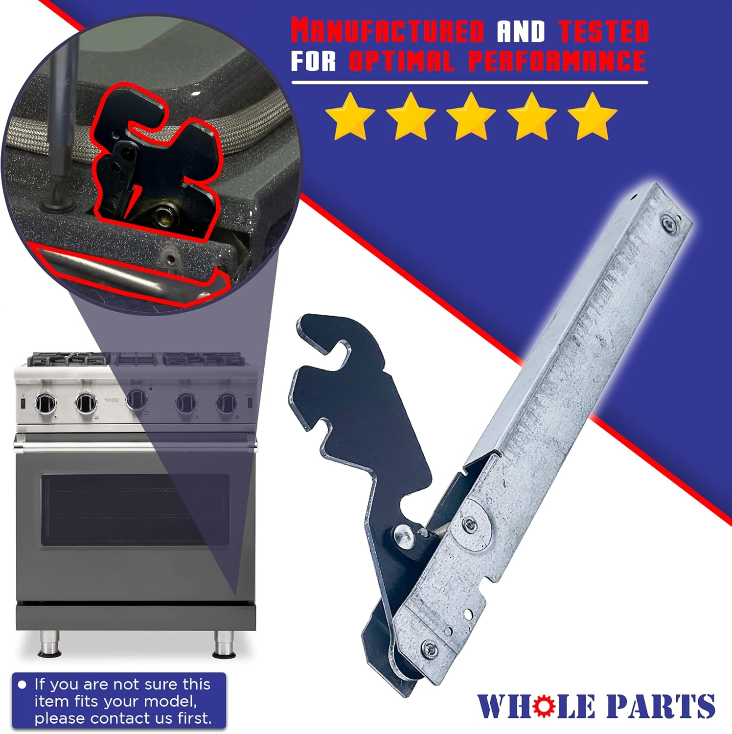 Upgraded Whole Parts Oven Door Hinge (Mansfield Red) Part # 023799-000 - Replacement & Compatible with Some Viking Ovens and Ranges - Replaces 023799-000 - Non-OEM Appliance Parts & Accessories