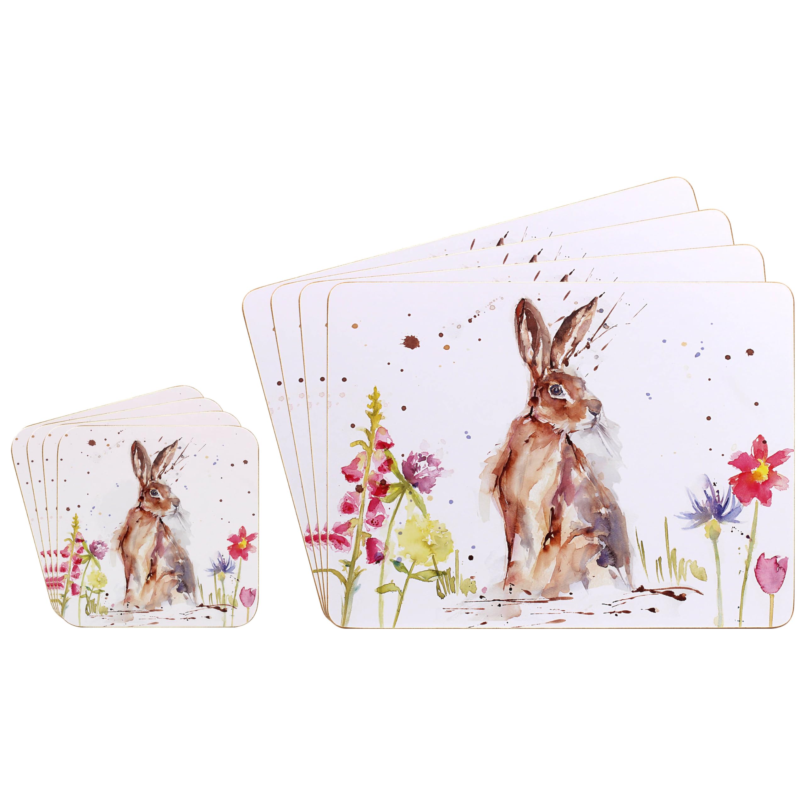 Tamersgifts Hare Placemats And Coasters Set Sets Of 4 Placemats With 4 Matching Coasters (Hare Placemats And Coasters Set)