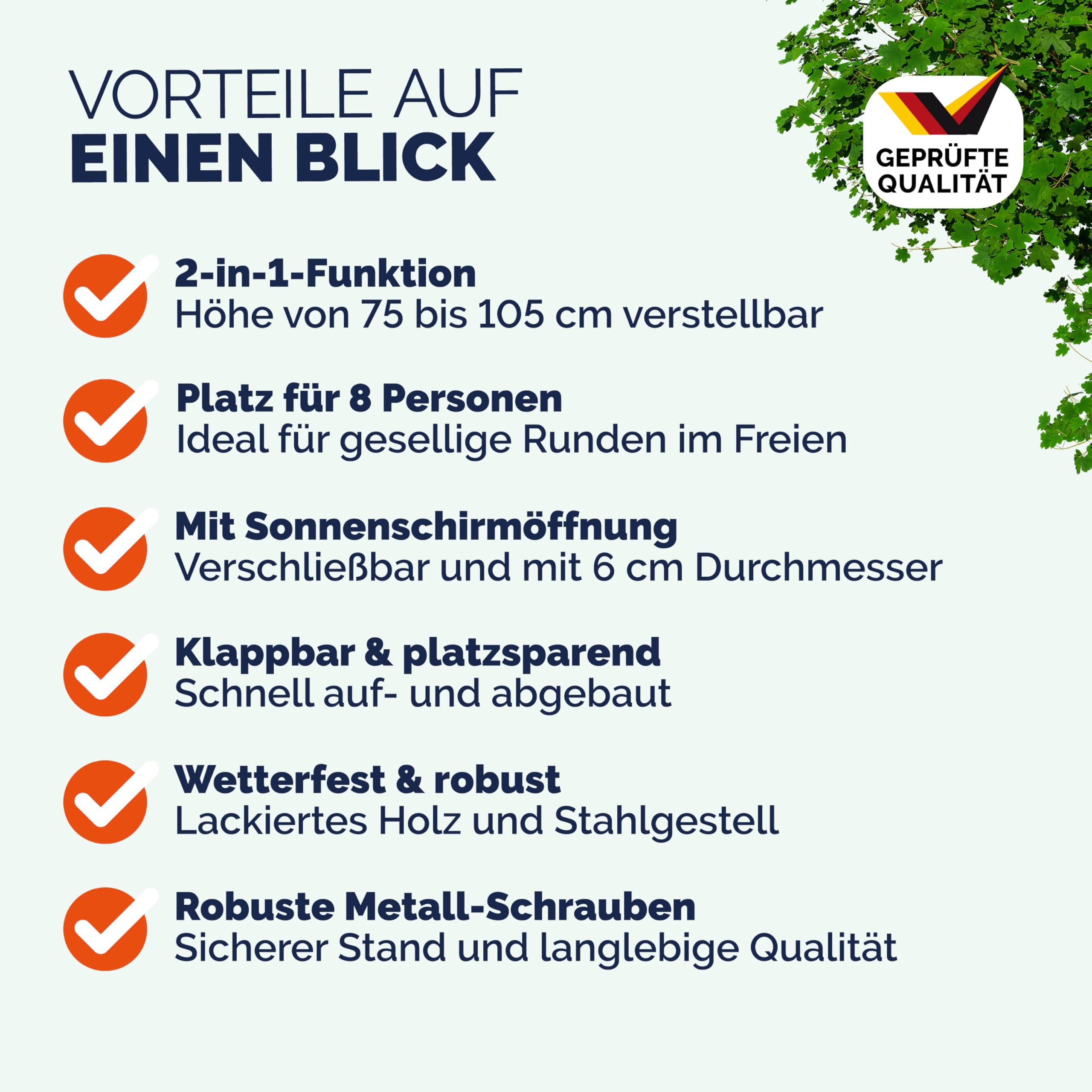Deuba Bierzelttisch Höhenverstellbar Klappbar Hoch Outdoor Breit Holz XXL Buffettisch 170cm Bierzeltgarnitur Stehtisch Bartisch Partytisch Klapptisch