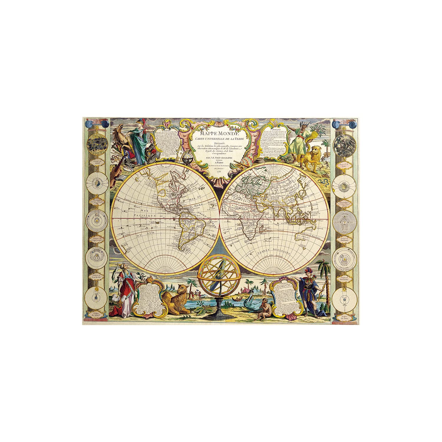 JustPrintz Universal World Map MDF Mounted Digital Painting Wall Frame for Office, Hotel, Living and Drawing Room (40 x 30 inch)