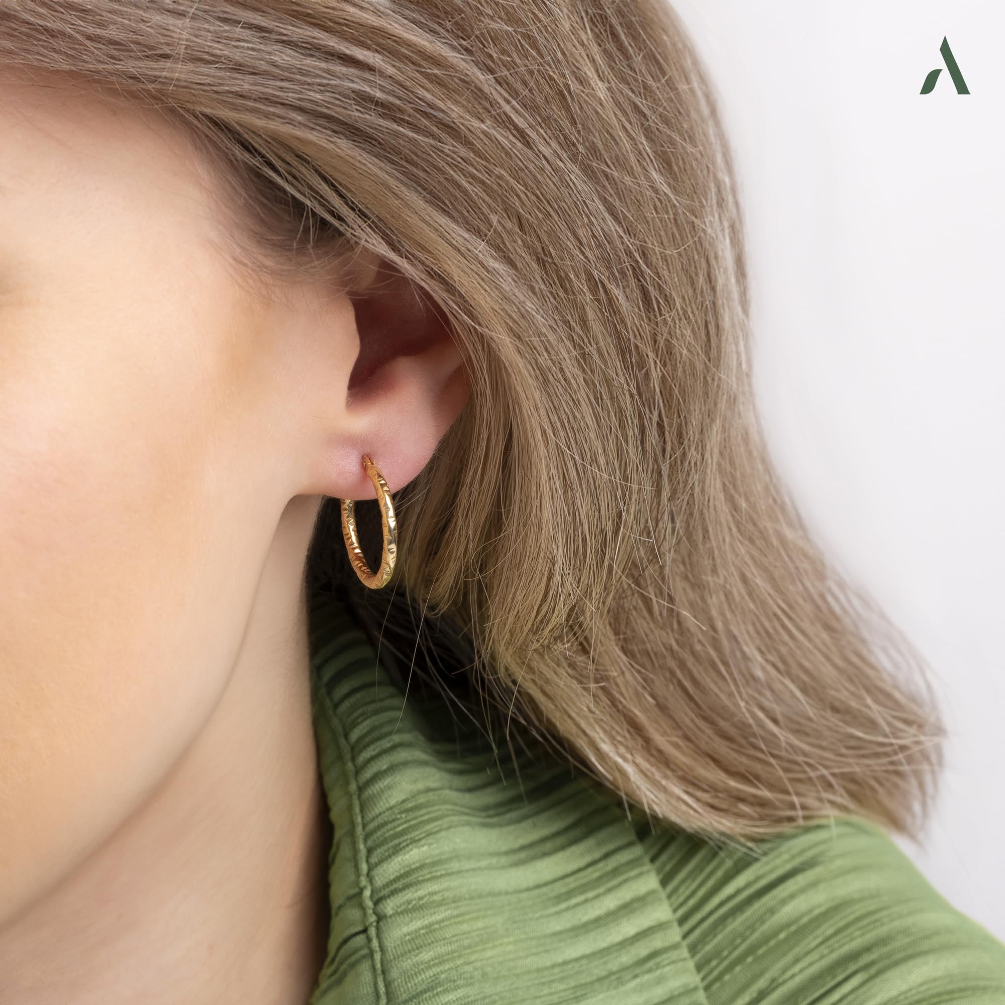 Amberta Allure Orecchini a Cerchio Intrecciati in Oro 9 Carati per Donna