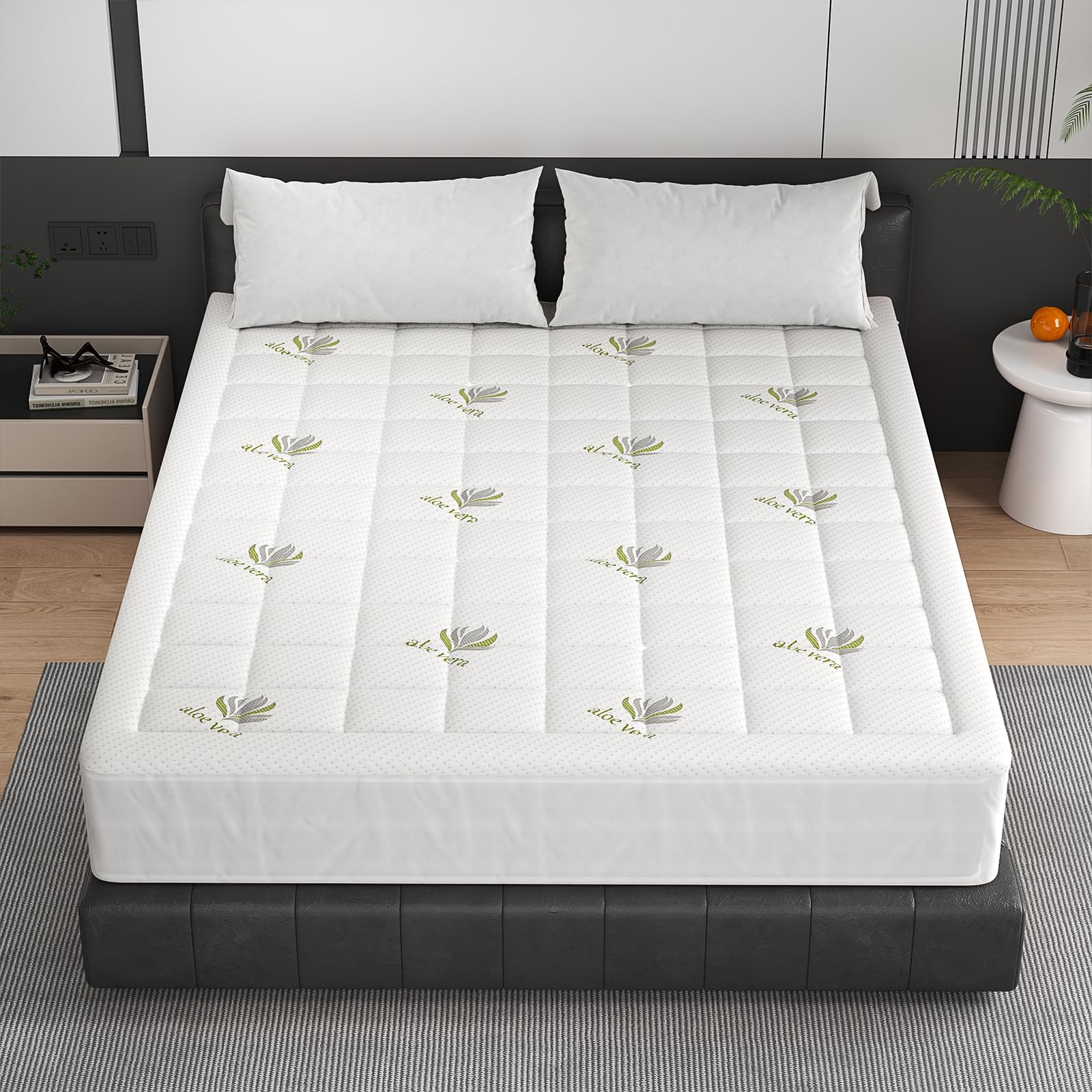 Wowttrelax Surmatelas 140 x 190, Housse de Matelas 140x190 Respirant, Rafraîchissant sur Matelas 2 Personnes 140x190 avec Poches Profondes pour Matelas 15-30 cm avec Élasticité Tout Autour