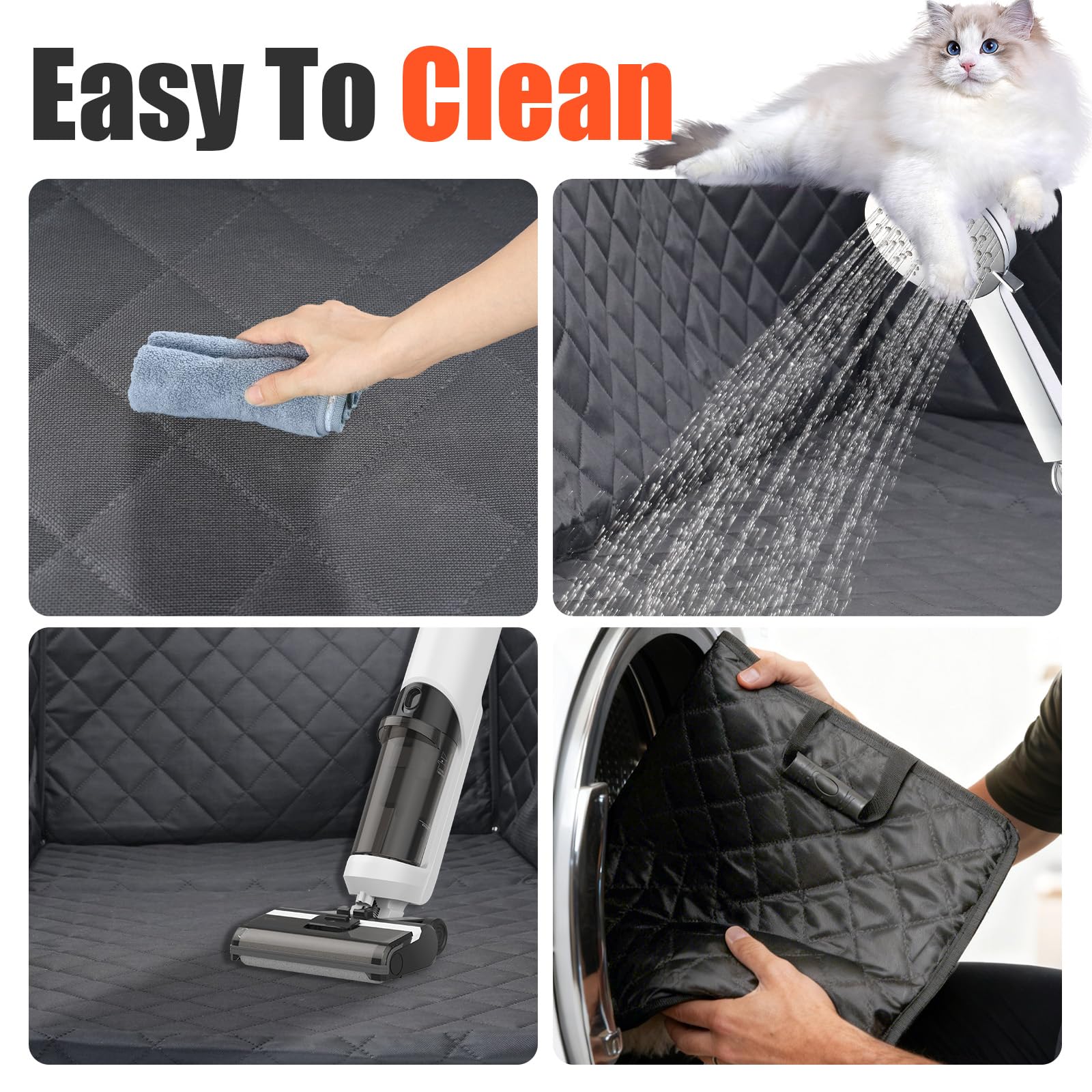 Egles Dog Car Seat Cover for Back Seat, Back Seat Extender for Dogs with Hard Bottom - New Non-Slip, Waterproof, Scratch Resistant, Portable Dog Hammock, Suitable for Cars, SUVs and Trucks - image 7
