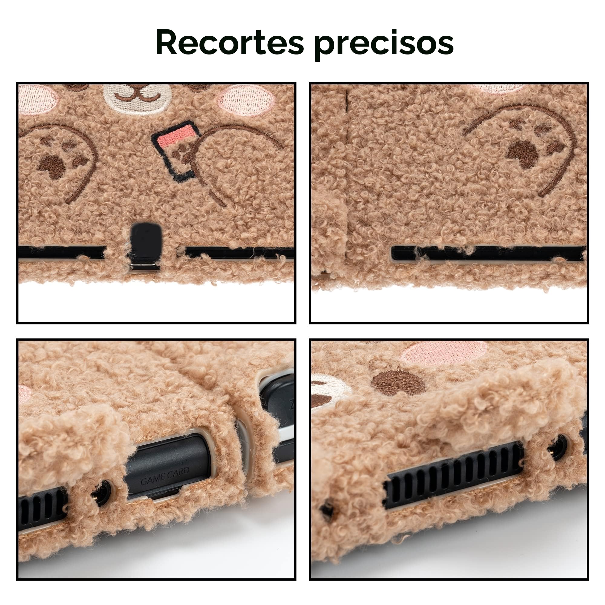 GeekShare Linda Funda Protectora de Felpa Compatible con Consola Switch OLED y Joy con - Absorción de Golpes y antiarañazos - Oso de Peluche