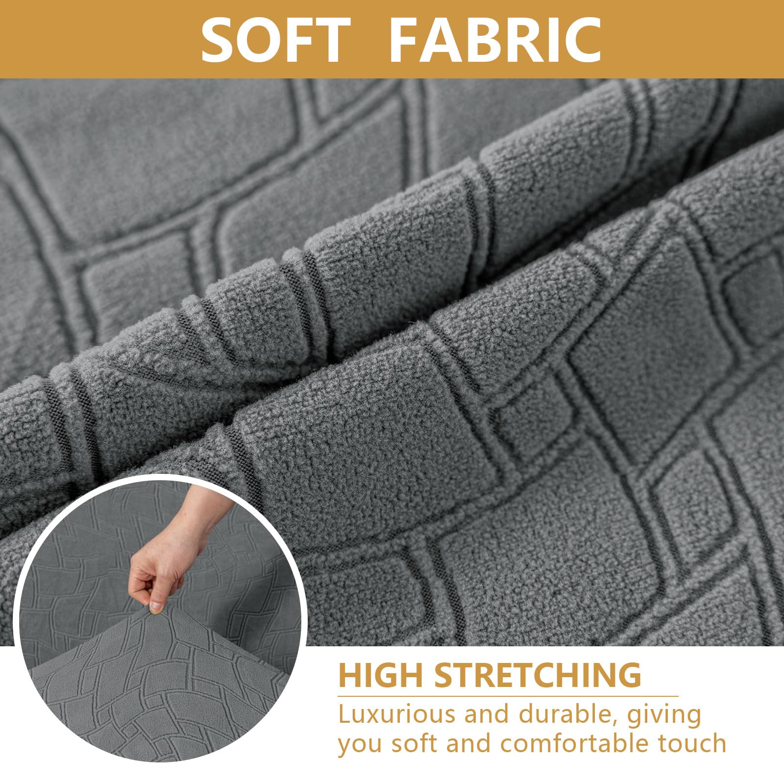 Ystyle Stretch Stuhlhussen 6er Set, Stuhlbezug Elastisch Abnehmbarer Waschbarer, Universal Stühle Schutz Dekoration Stuhlbezug für Hotel Bankett Küche Restaurant Hochzeit Party, Hellgrau
