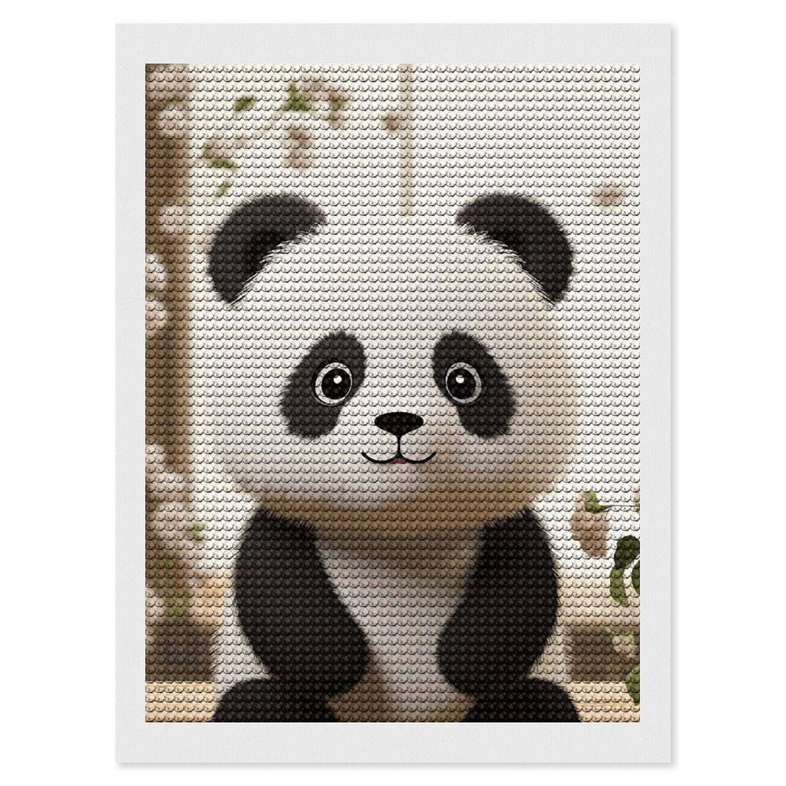 NONHAI Diamond Painting Kits for Adults - DIY Diamond Art Kits for Beginners - Full 5D Paint Drill Diamond Dots Paintings- White Panda Diamonds Pictures Gem Art and Craft Wall Decor 12"x16"