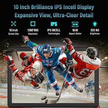 Gleeso 10 Inch Tablet Android 15 with 30GB RAM+128GB ROM (1TB Expandable), Octa-Core, 1280x800 IPS HD Touchscreen, 5MP+8MP Dual Camera, 6200mAh, Widevine L1(Black)