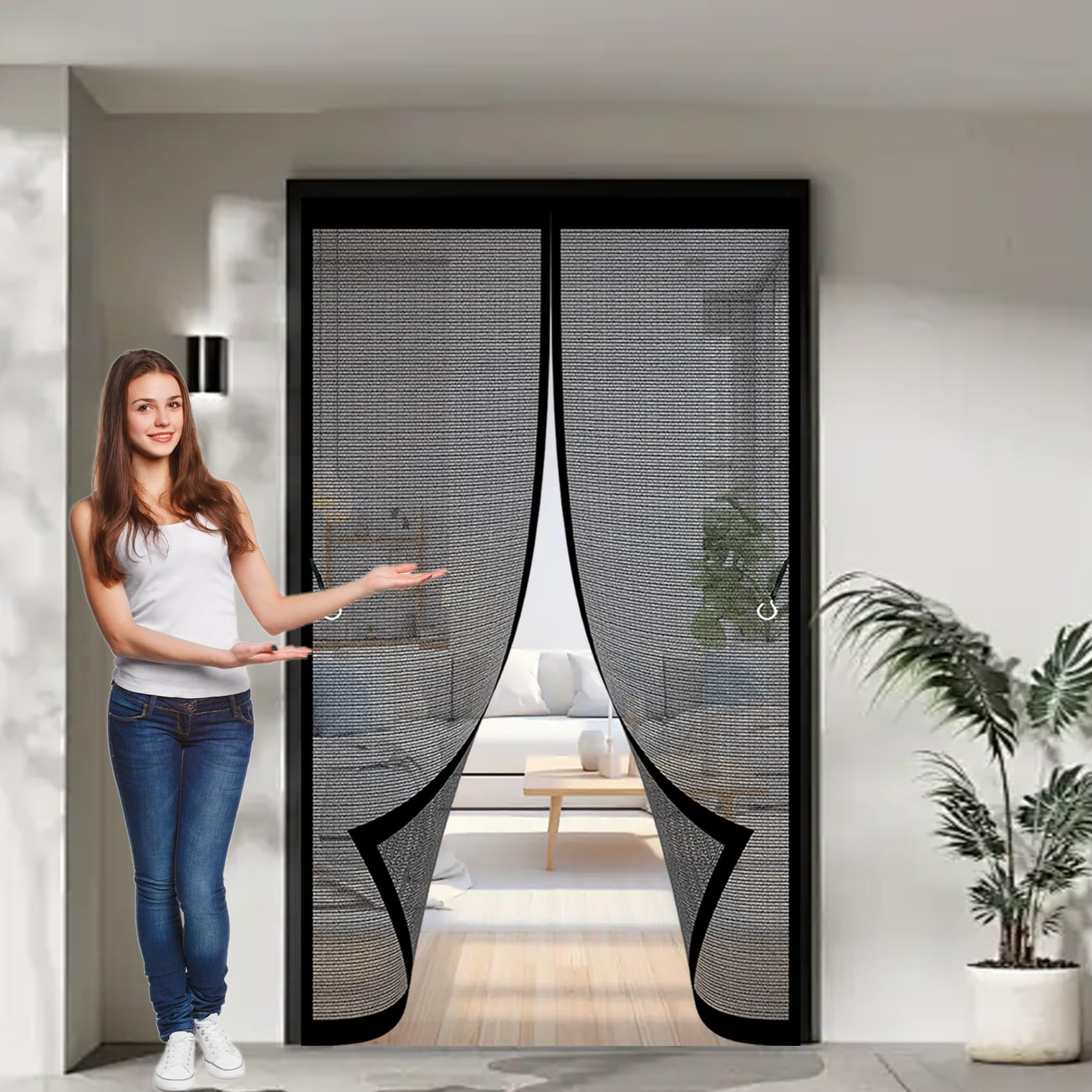 Moustiquaire pour porte anti-moustiques efficace à maille ultra-fine