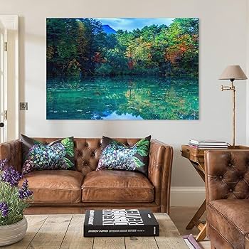 真作】絵画 油彩3号 毘沙門沼 優美な風景画 自然の息吹 V183