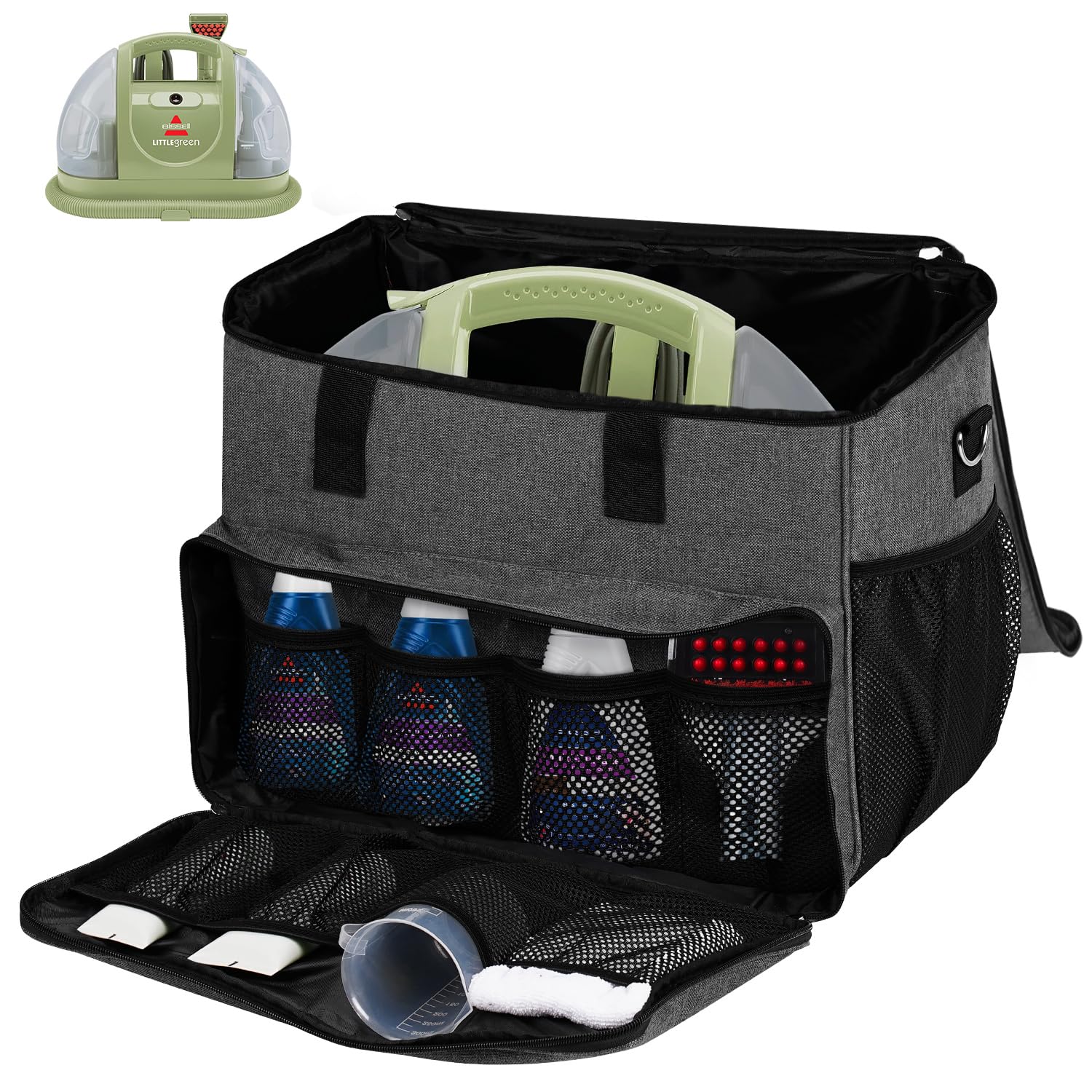 Carrying Case Compatible with Bissell Carpet and Upholstery Cleaner 1400B/3353,Steam Cleaner Storage Bag with Removable Divider Ideal Carrying Case for Carpet and Upholstery Cleaner(Bag Only)