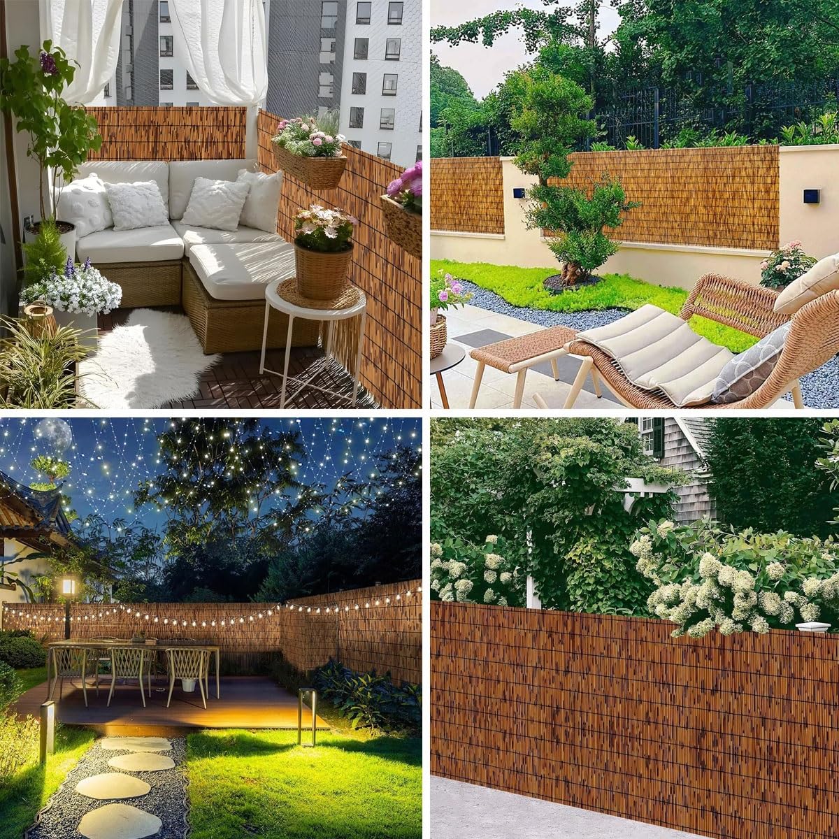 Arella in Canniccio di Bambù Pelato Naturale – Arelle Recinzione in Canna Spessa Per Giardino Balcone, Frangivento Frangivista, Canniccio Decorativo Schermo Privato per Esterni(Natural,H1.6 x L13.0m)