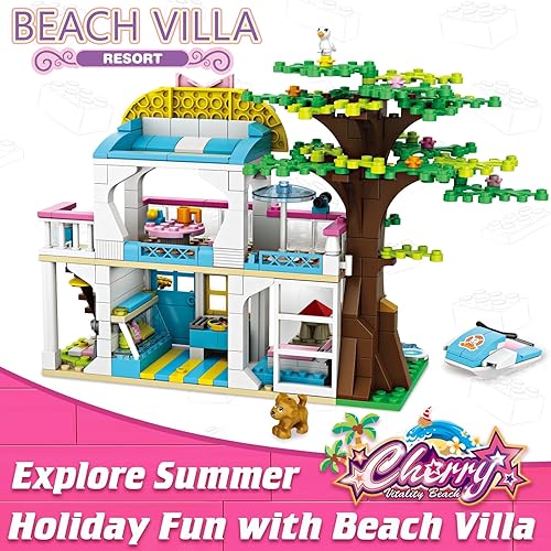 Miniatura 4 de Friends Beach House Pizza Shop Building Kit for Girls Aged 6-12, Creative Friends House Building Blocks Sets with Storage Box, Best Christmas