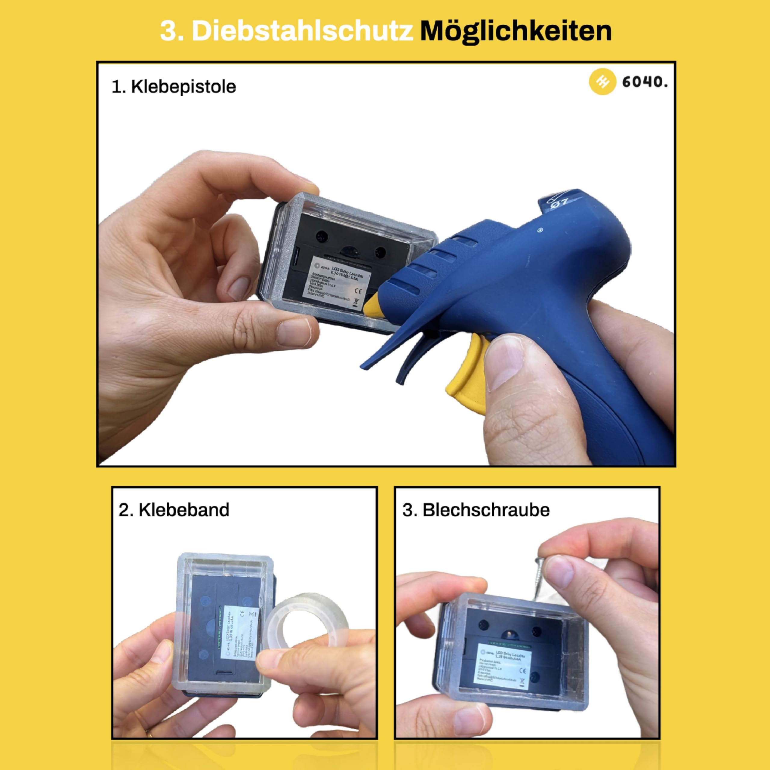 6040 Solar Zaunleuchte LED 6er Packung für Doppelstabmattenzaun