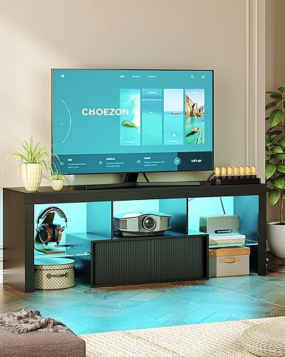 Miniatura 3 de Soporte multimedia AV de 4 niveles y soporte de TV con paquete de toma de corriente, soportes estéreo, centro de entretenimiento multimedia con