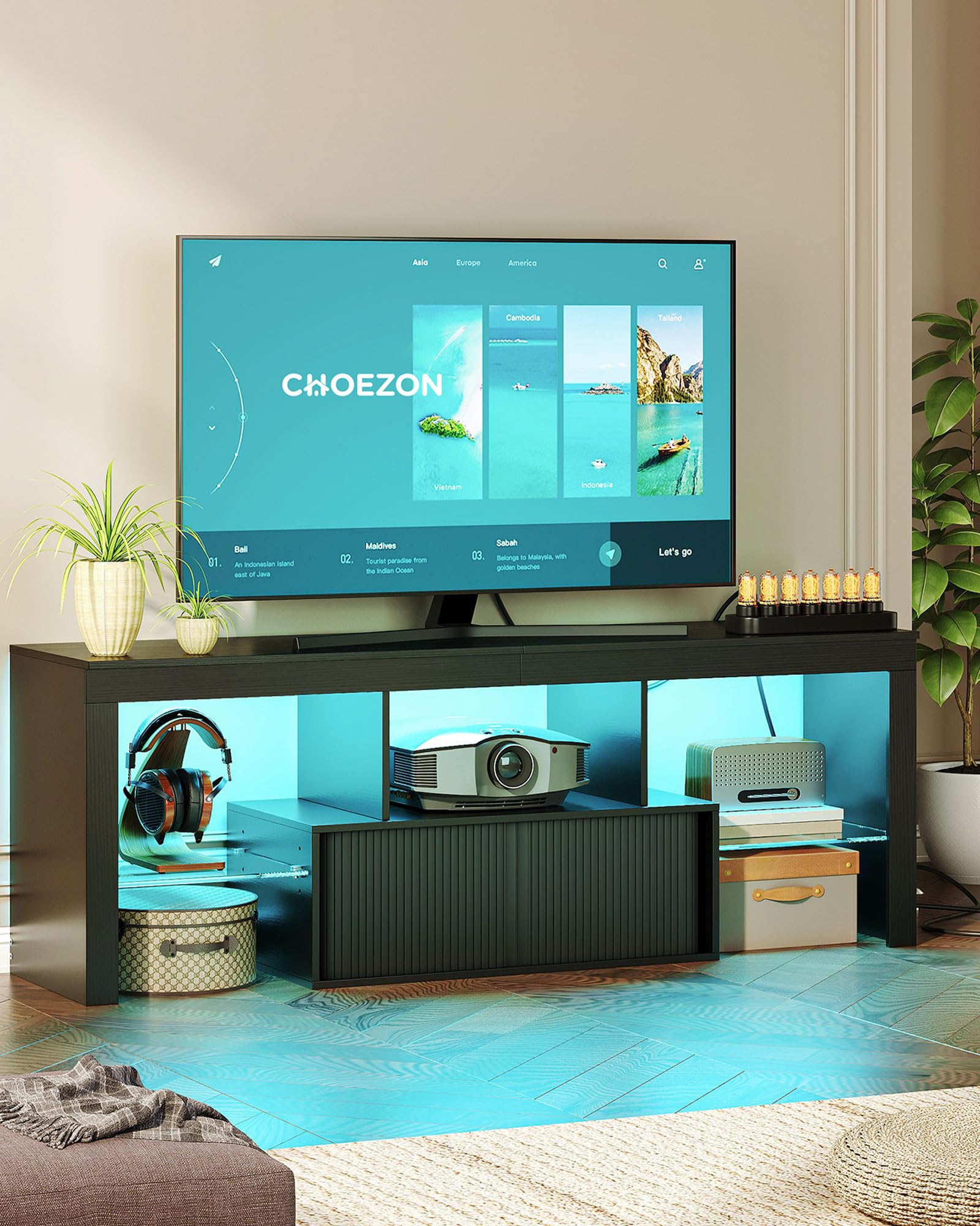 Amazon.com: CHOEZON TV Stand with Power Outlet, Modern TV