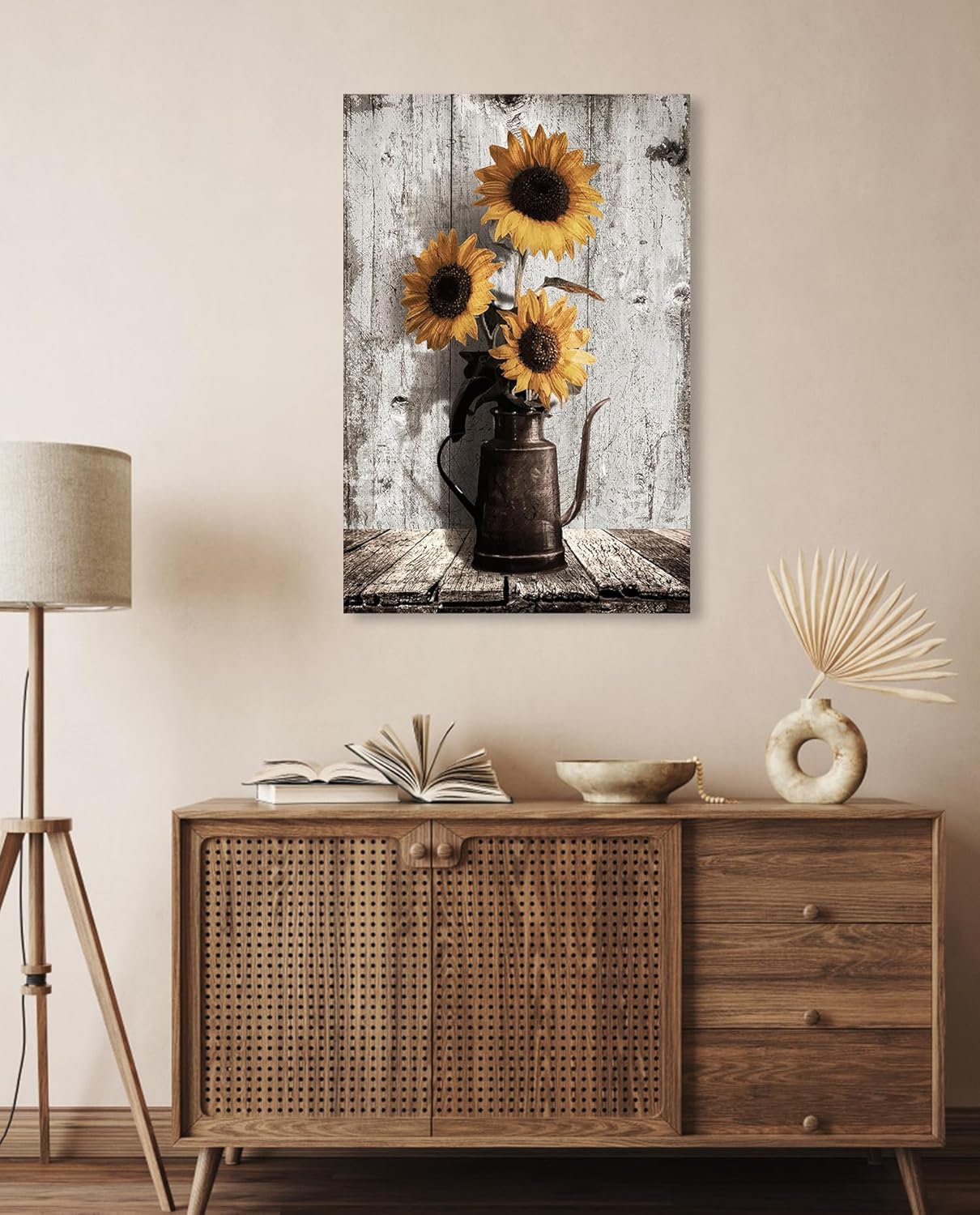 Sunflower Pictures Kitchen Wall Decor: Yellow Sunflower Paintings Rustic Farmhouse Wall Art Canvas Prints Vintage Posters Country Bathroom Decor Modern Artwork Wall Hanging Decor 16x24 Inches