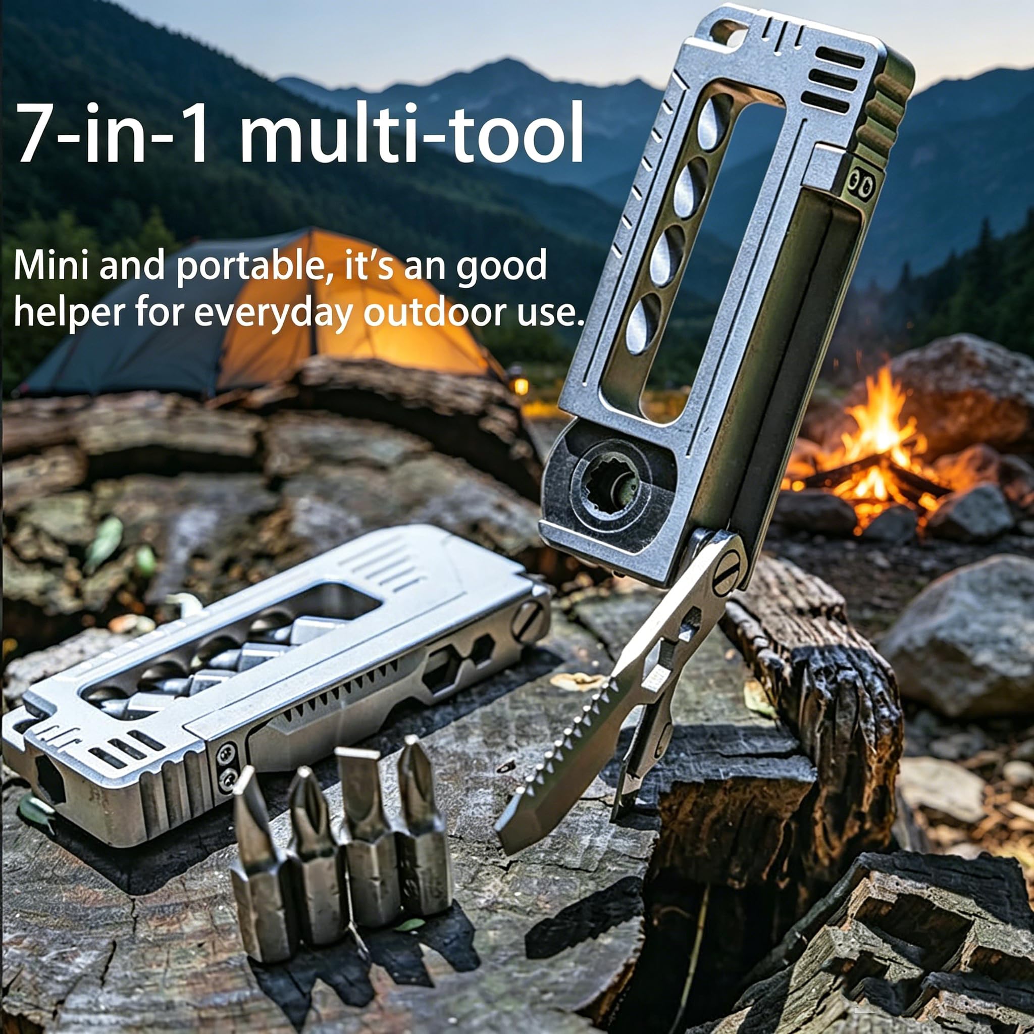 7 En 1 Outil Multifonction,Alliage De Titane Gadget, Outil De Poche,