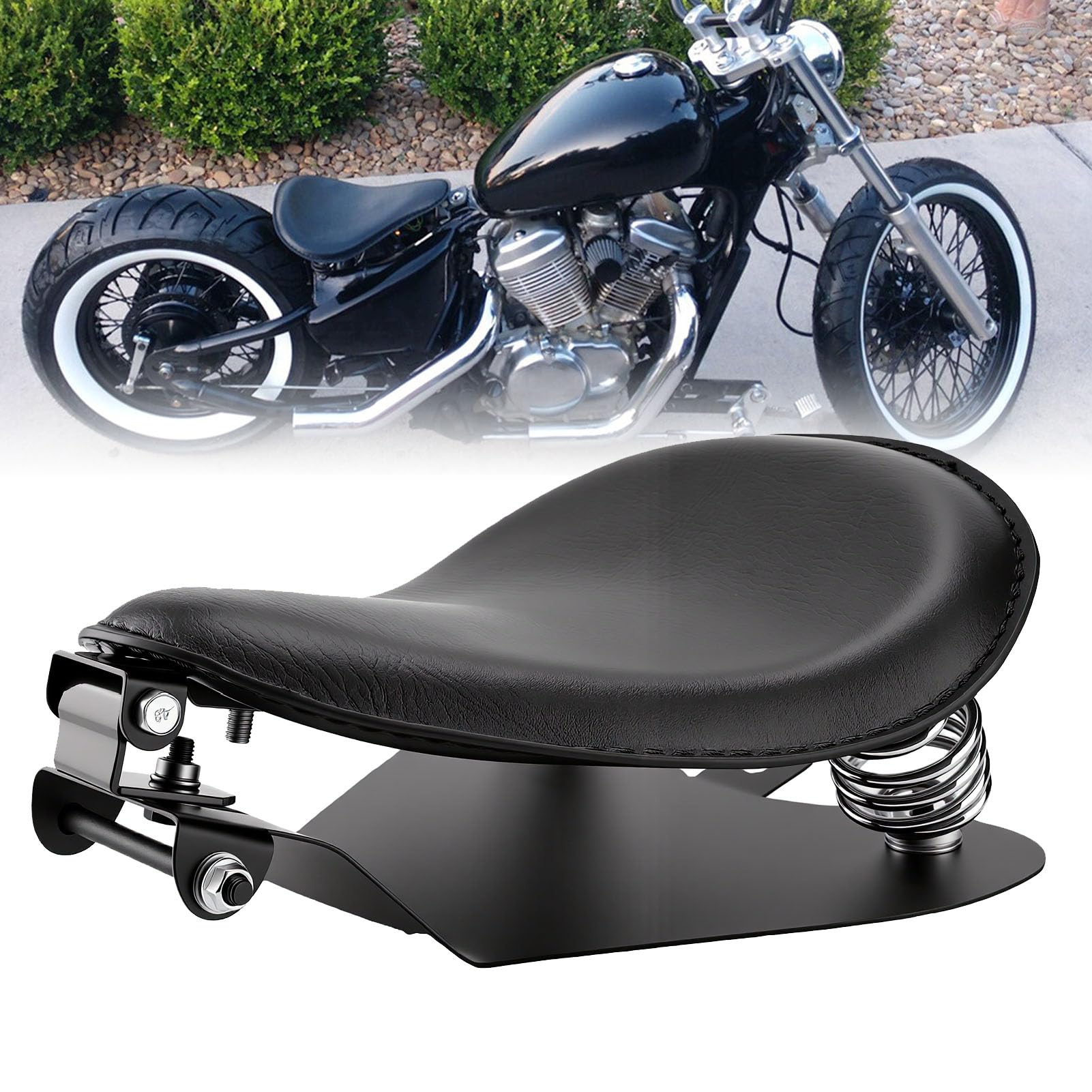 Akozon Kit de Siège à Ressort de Moto pour Siège Solo, Style Rétro
