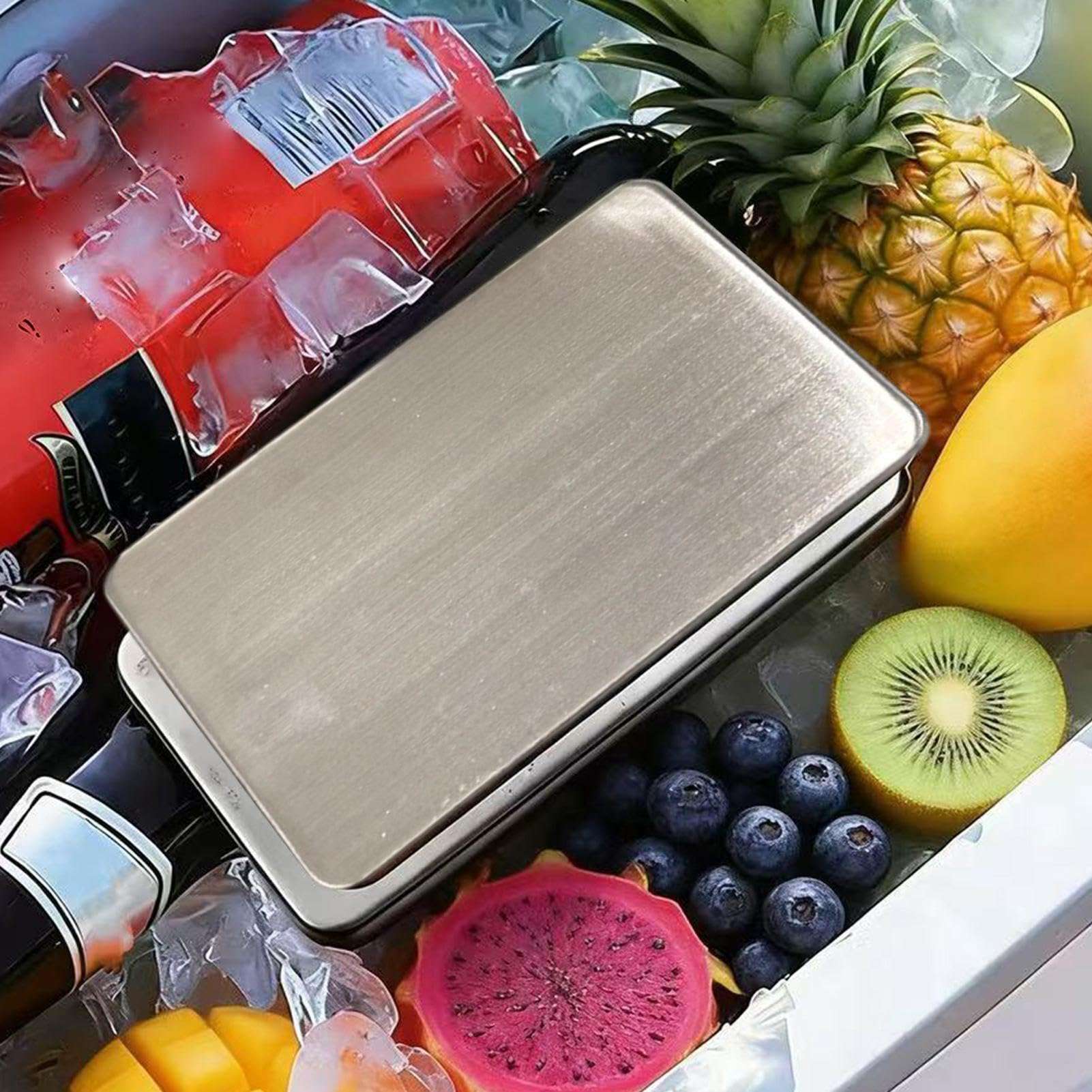 Paquete de hielo de acero inoxidable: enfriador reutilizable de acero inoxidable para lonchera, placa de hielo, almacenamiento de bebidas y almuerzo para mantener alimentos para viajes, oficina