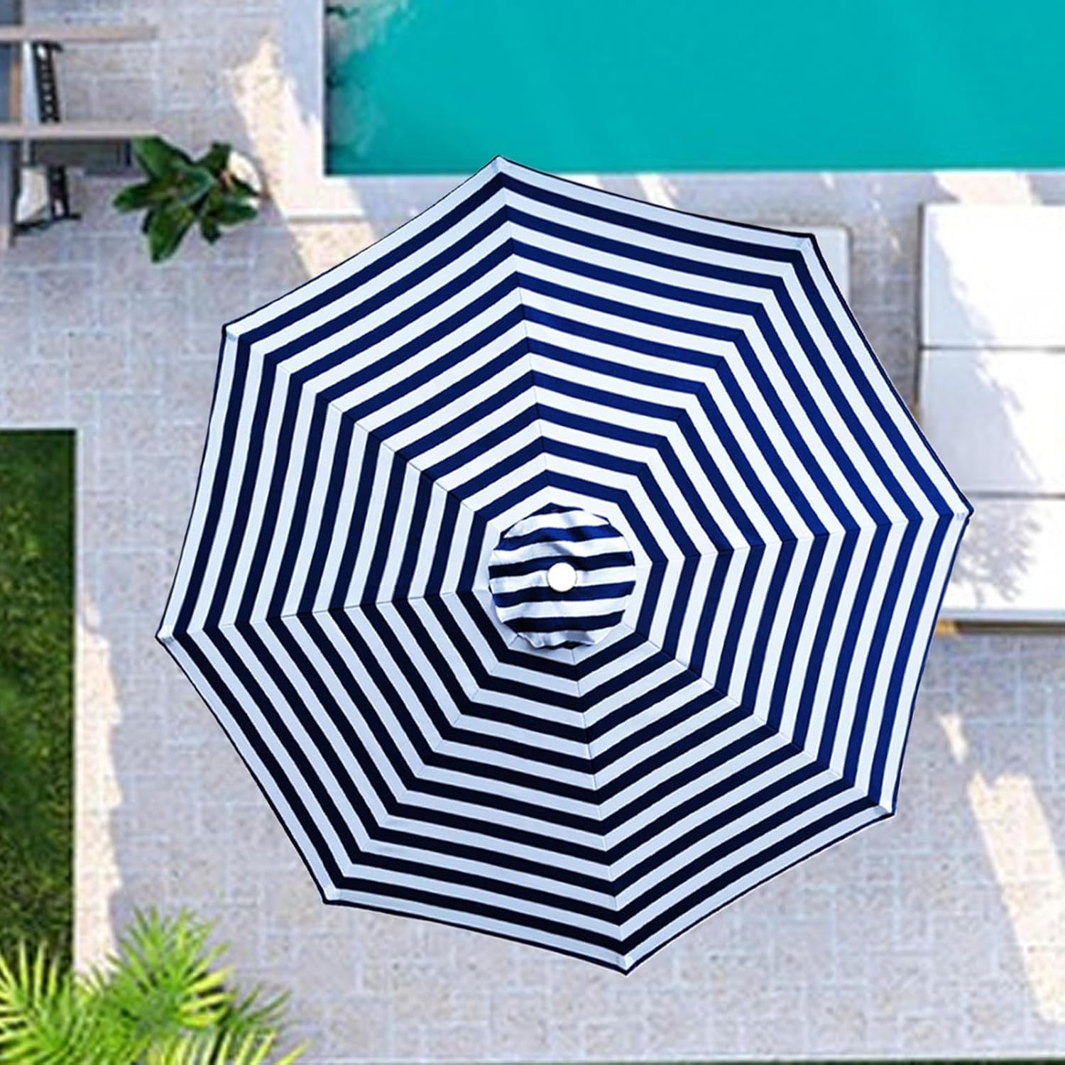 Replacement Parasol Canopy, UPF 50+ Garden Parasol Replacement Canopy, 8 Rib Parasol Cover Replacement, For All Frames Parasol Replacement Canopy