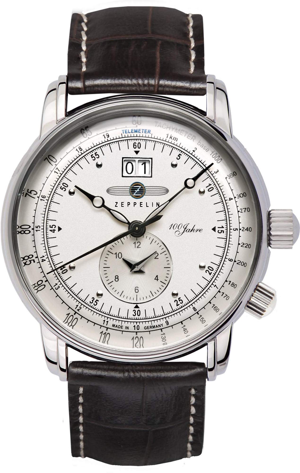 Zeppelin 100 Years Herren Uhr analog Quarzwerk mit Leder Armband 7640-1