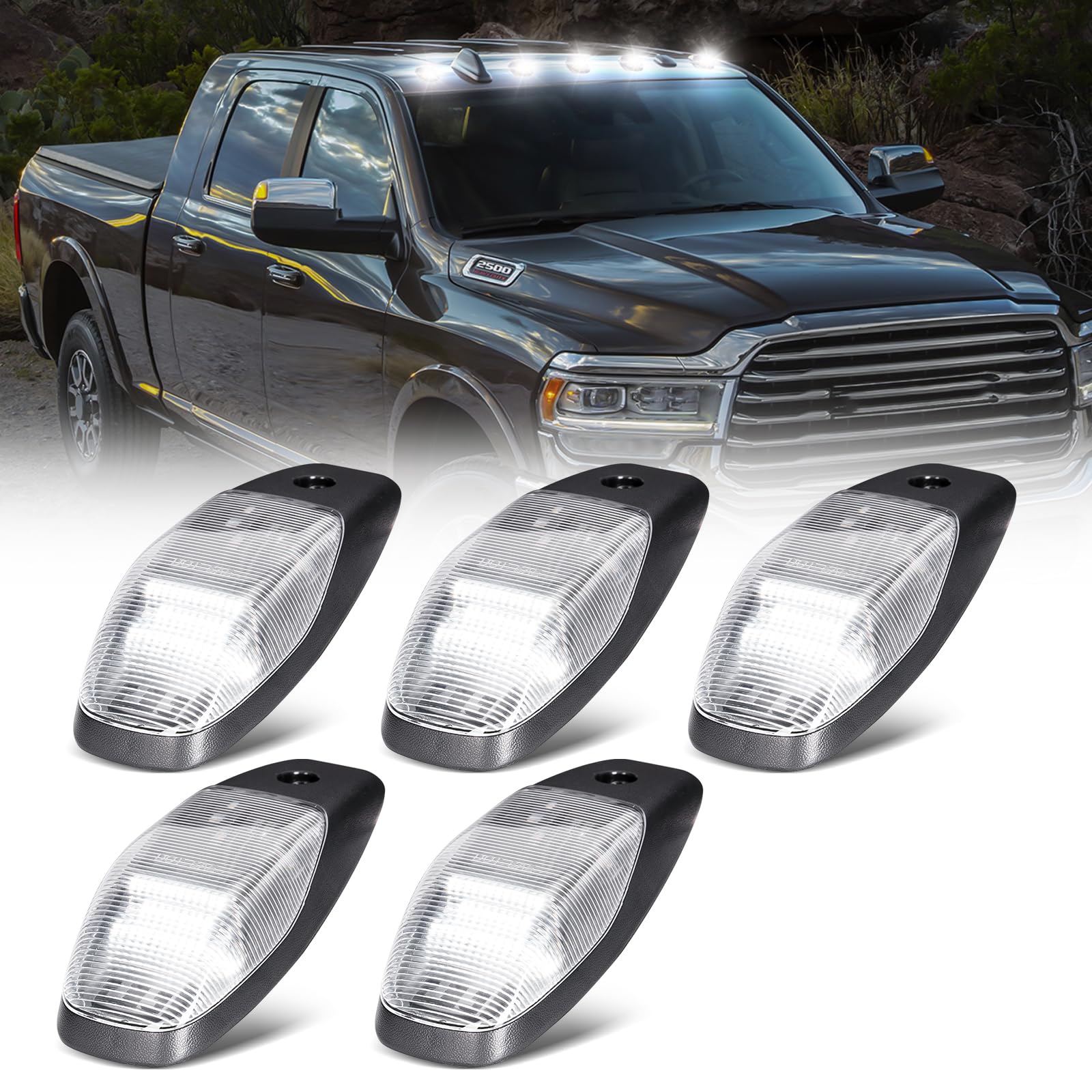 White LED Cab Lights for 2019-2026 Ram 2500 3500 4500 5500
