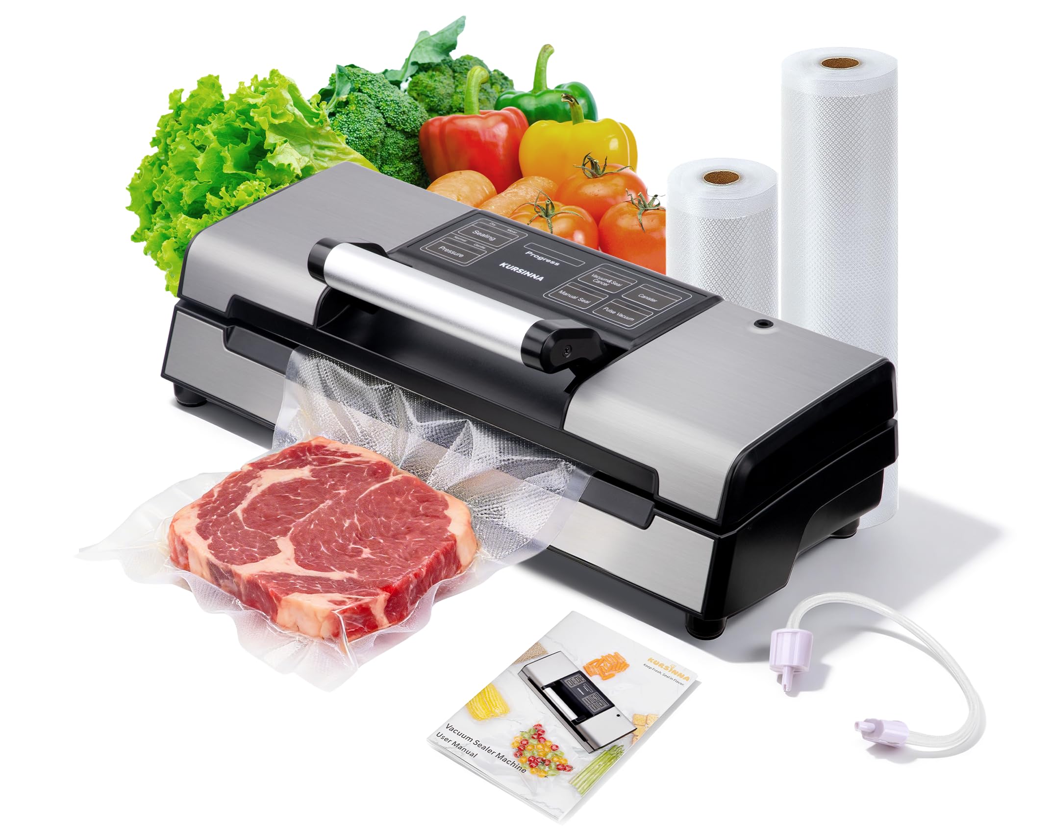 Machine à emballer sous vide avec rouleau et sacs de scellage inclus