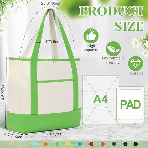 Miniatura 2 de Sanwuta Paquete de 12 bolsas de lona a granel con asas, bolsas reutilizables para compras de comestibles, bolsas en blanco para mujeres, mamá,