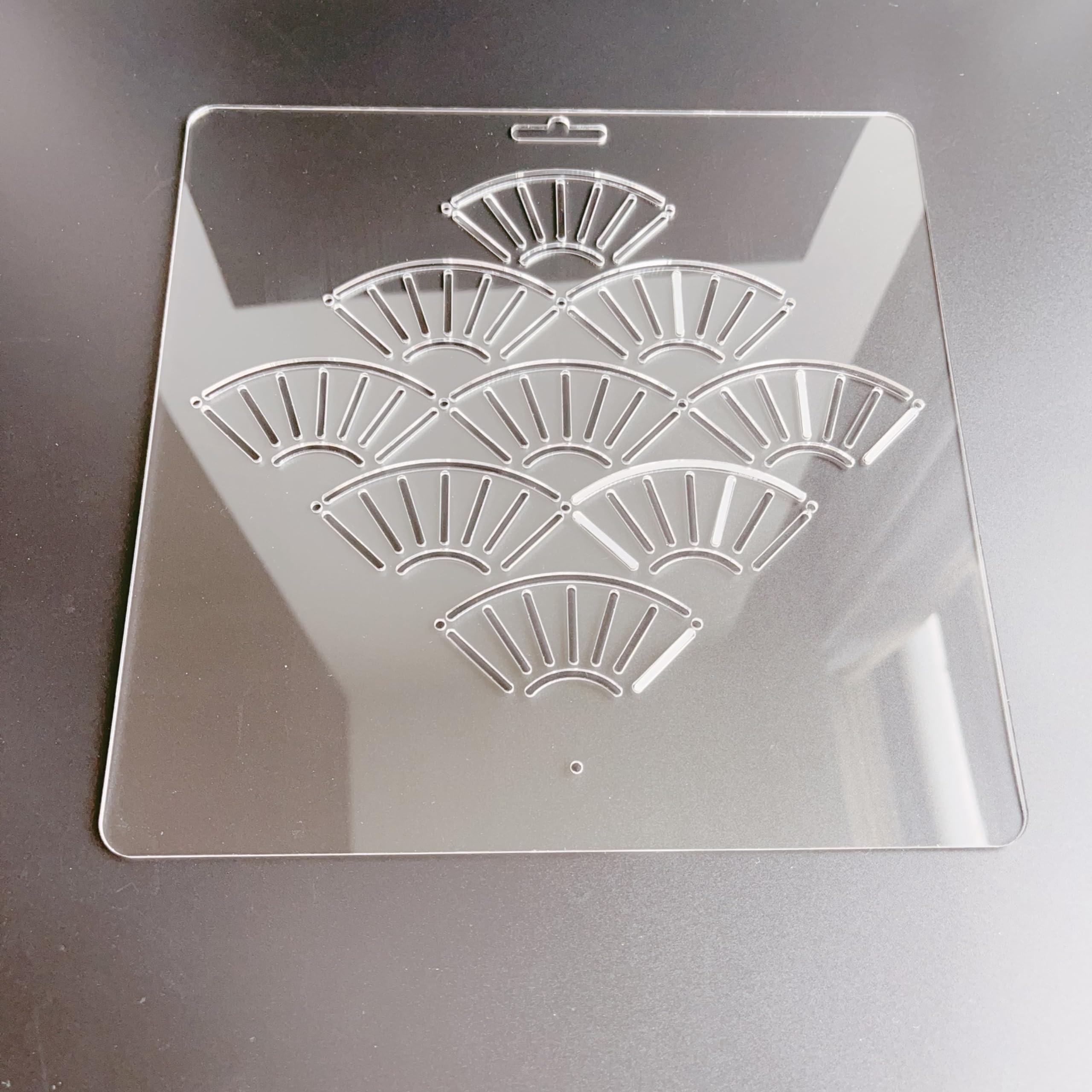 Acrylic Sashiko Stencil with Classic Fan-Shaped Pattern for Hand Quilting and Embroidery