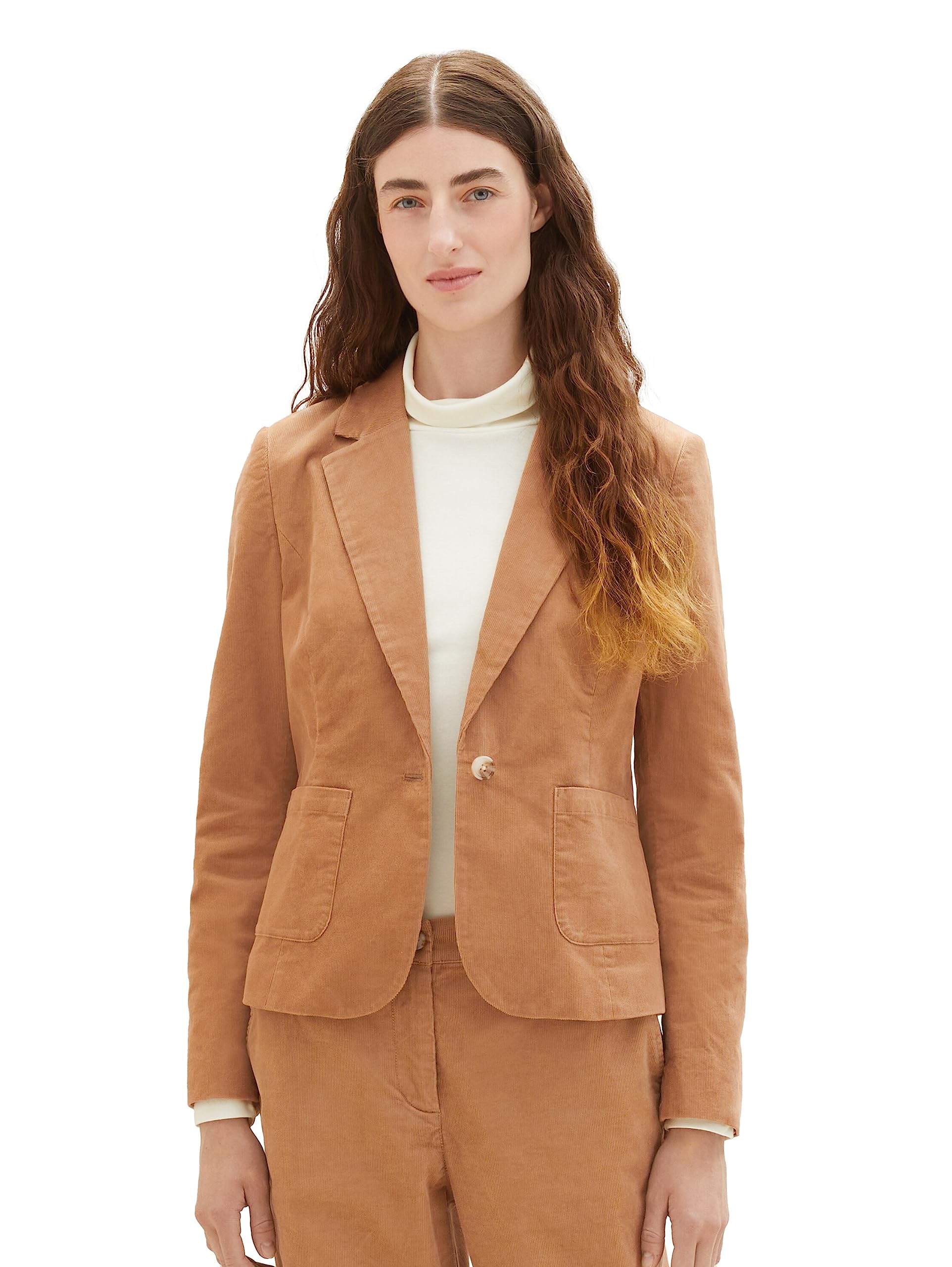 Tom Tailor Damen 1038704 Cord Blazer mit Brusttaschen (1er Pack)