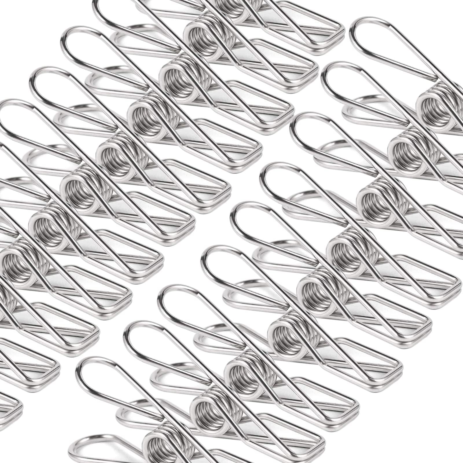 Yuroochii 60 Pack Stainless Steel Clothespins Stainless Steel Clothes Pegs Heavy Duty Metal Clothes Pins for Laundry Drying Outdoor Rustproof (8.5cm X 20 & 5.8cm X 40)