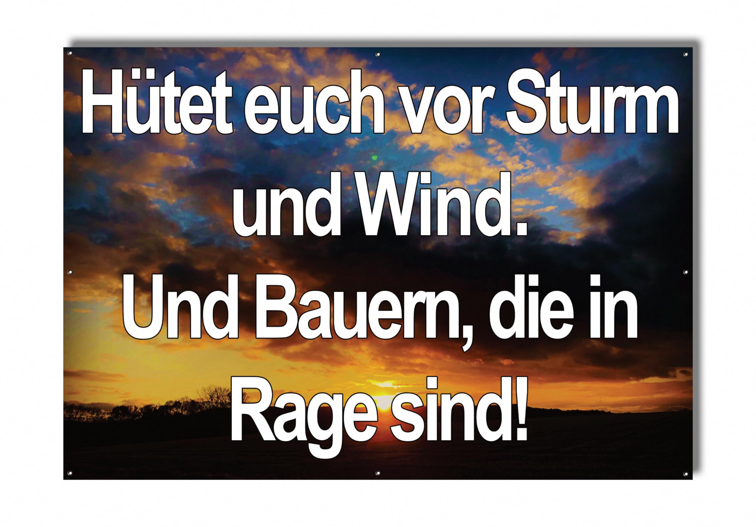 Protestbanner für Demo Landwirtschaft - Banner für Bauernprotest (Dunkle Wolken 1)