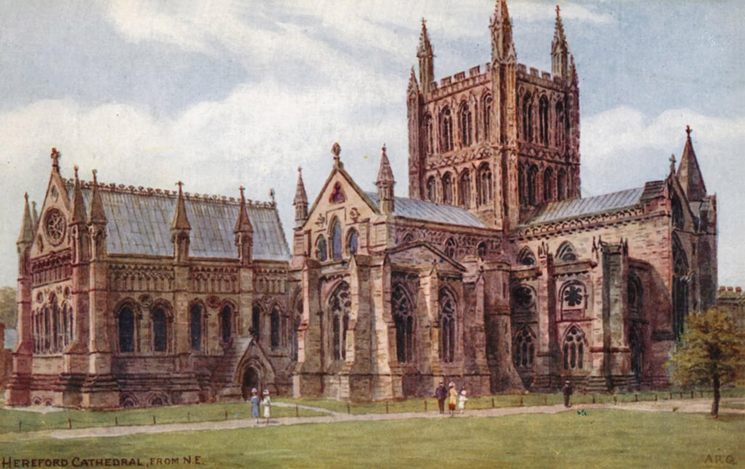 Wykujmyto No Frame Classic Canvas Picture Printing Canvas Art Wall Art Picture Hereford Cathedral From N E By Alfred Robert Quinton Artwork On Wall For Home Decor 60X90cm