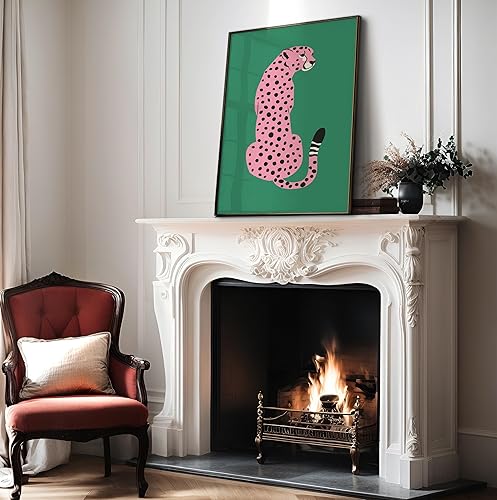 Miniatura 4 de Poster Master Póster de guepardo, estampado de guepardo rosa, arte de leopardo, arte pop, regalo para hombres, mujeres y amantes de los animales,