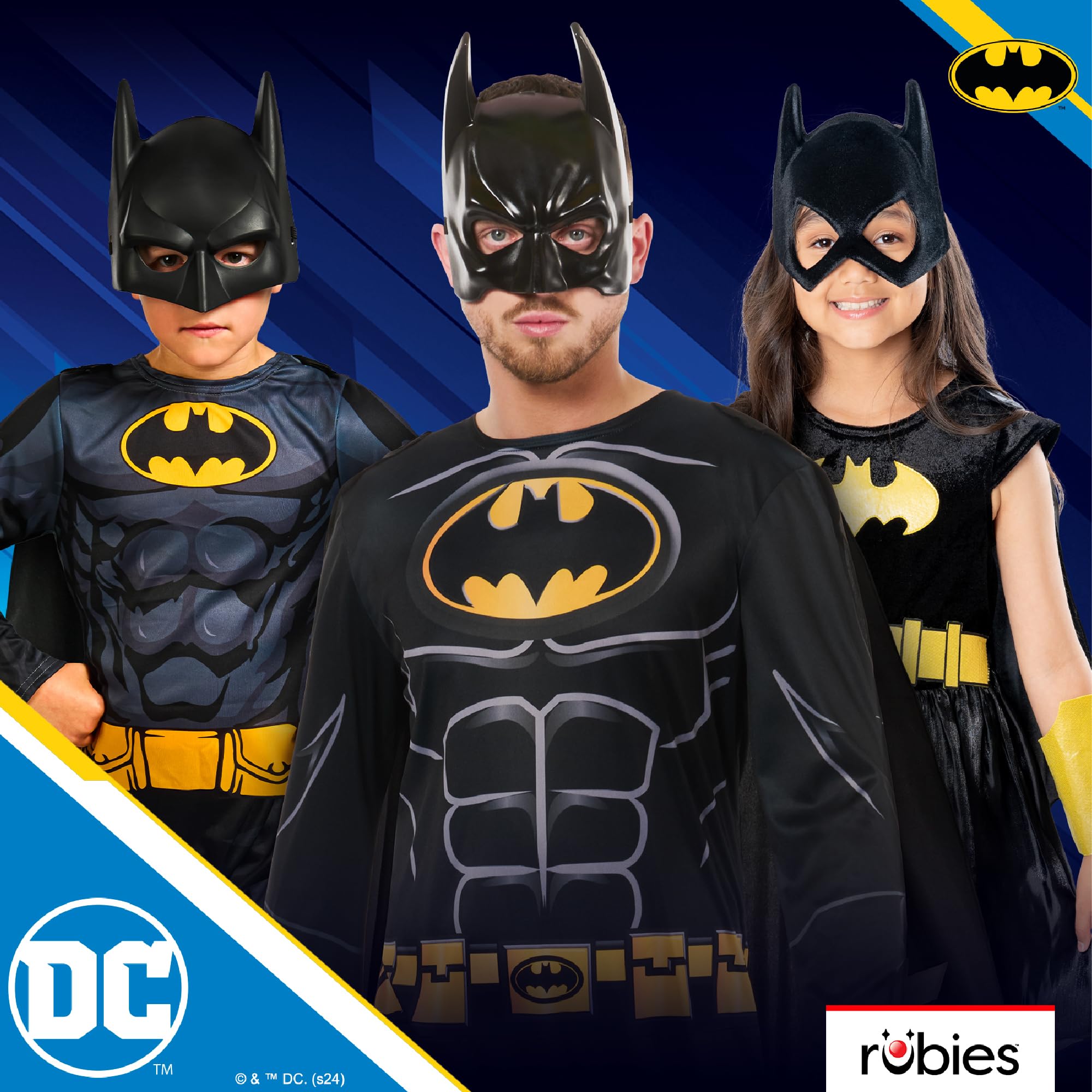Rubie's Disfraz oficial de DC Batman para adultos, disfraz de superhéroe para adultos