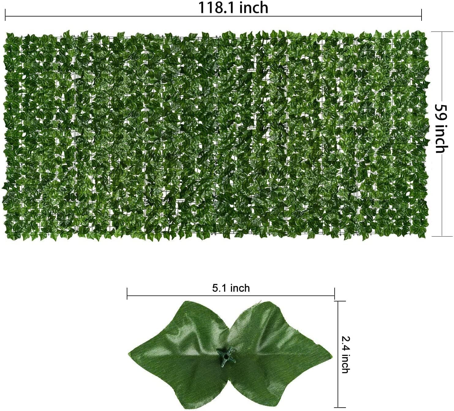 De Gardenia Artificial Faux Ivy Leaf Mat – 1m x 3m Dark Green Privacy Fence Panel for Wall Decor, Vertical Garden, Balcony & Backdrop Decoration for Home - Image 2 thumbnail