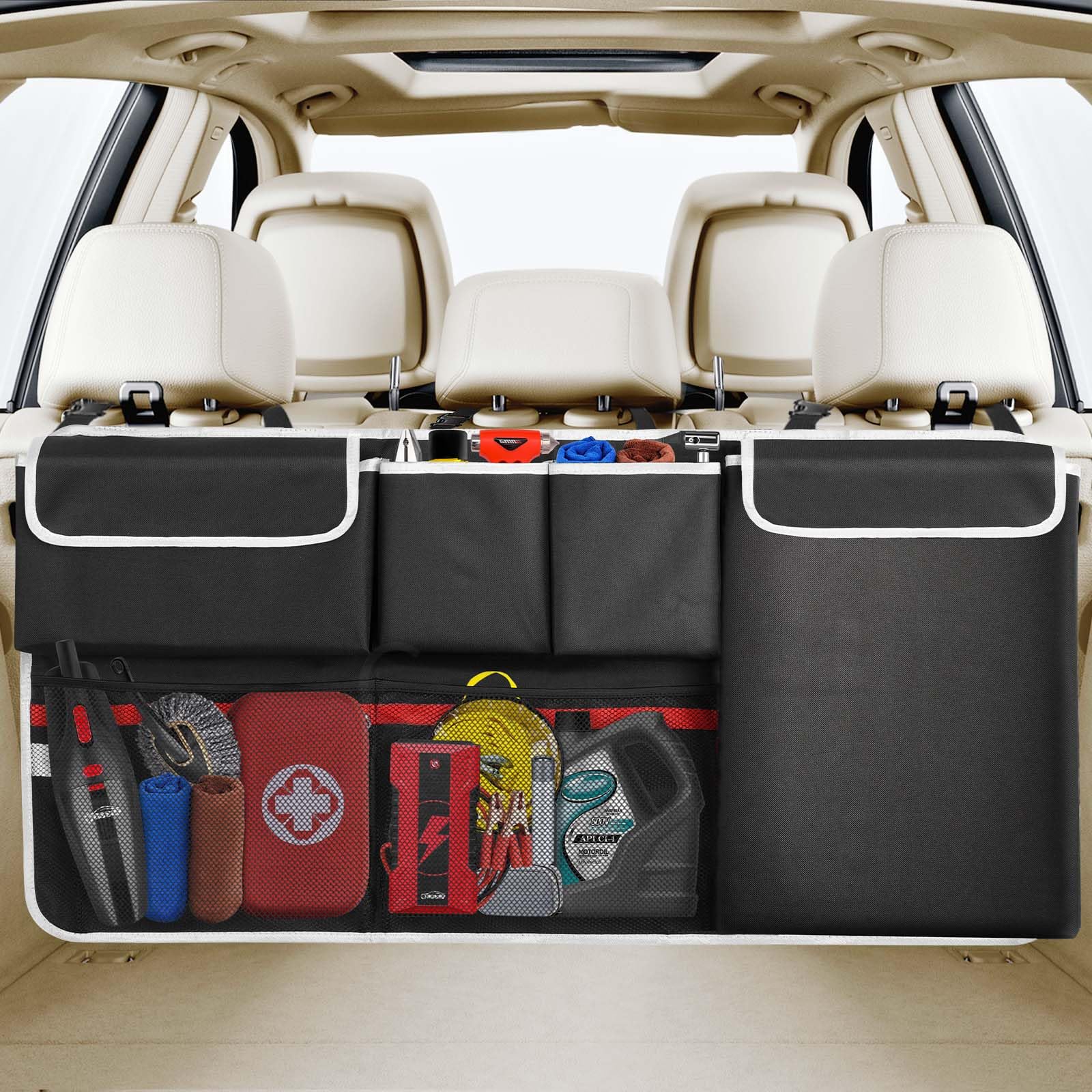 Oasser Trunk Organizer Back Seat Hanging Organizer Foldable Cargo