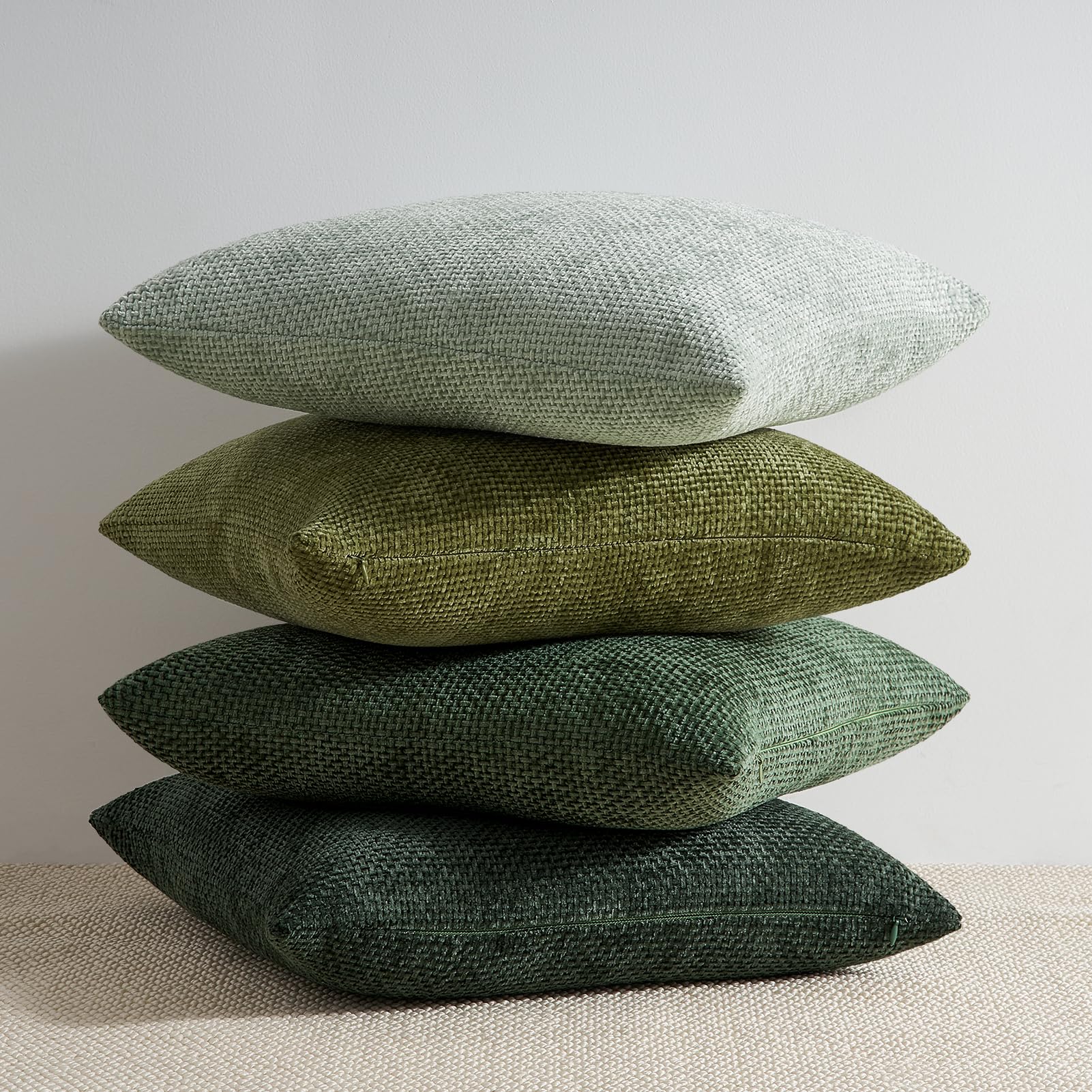 Topfinel Kissenbezug 4er Set Chenille Kissenbezüge für Wohnzimm Schlafzimmer Sofa