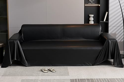 Miniatura 2 de vctops Fundas impermeables de piel sintética para sofá seccional, funda de sofá vintage para perros, fundas de sofá biplaza para futón, funda en