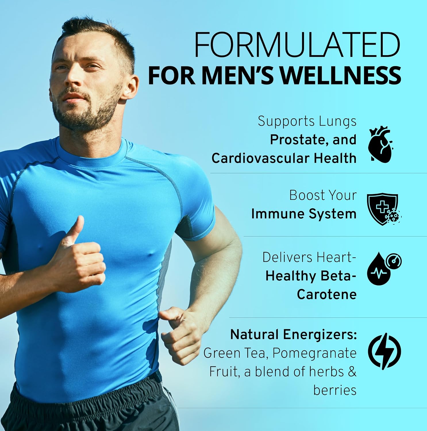 Stellar Labs Men's Low FODMAP Vegan Daily Multivitamin, No Iron | Easy On Sensitive Stomachs, Easy to Swallow Vitamins | Immune Support, Antioxidant Energy Blend, Male Support | IBS Friendly Capsules