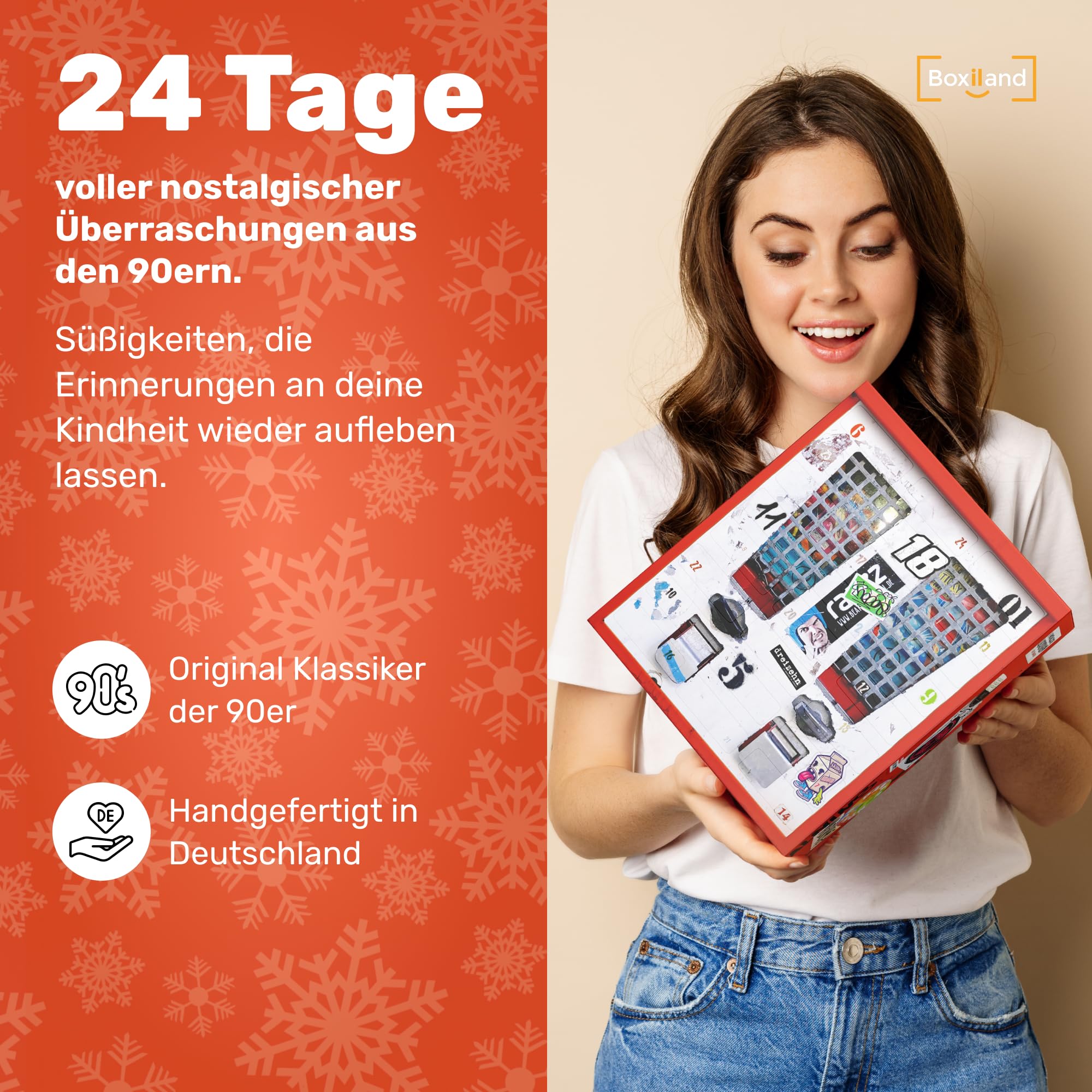 UMBRELLA® Nostalgie Adventskalender Süßigkeiten 2025 – 24x Retro Vintage Süßigkeiten aus den 80ern 90ern 2000ern