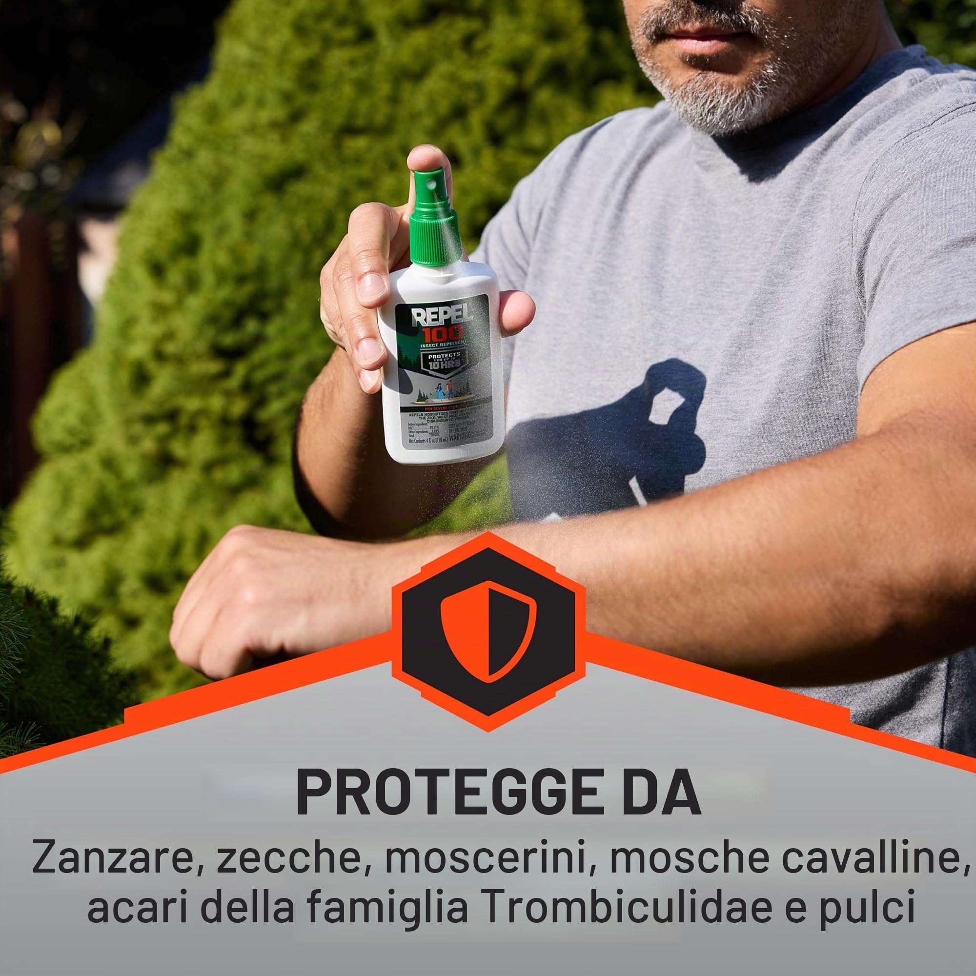 Repel 100 repellenti per Insetti, zanzare, zecche e moscerini, per Condizioni gravi, Protegge Fino a 10 Ore, 98% DEET (Spray Pompa), 100 ml (Confezione da 6)