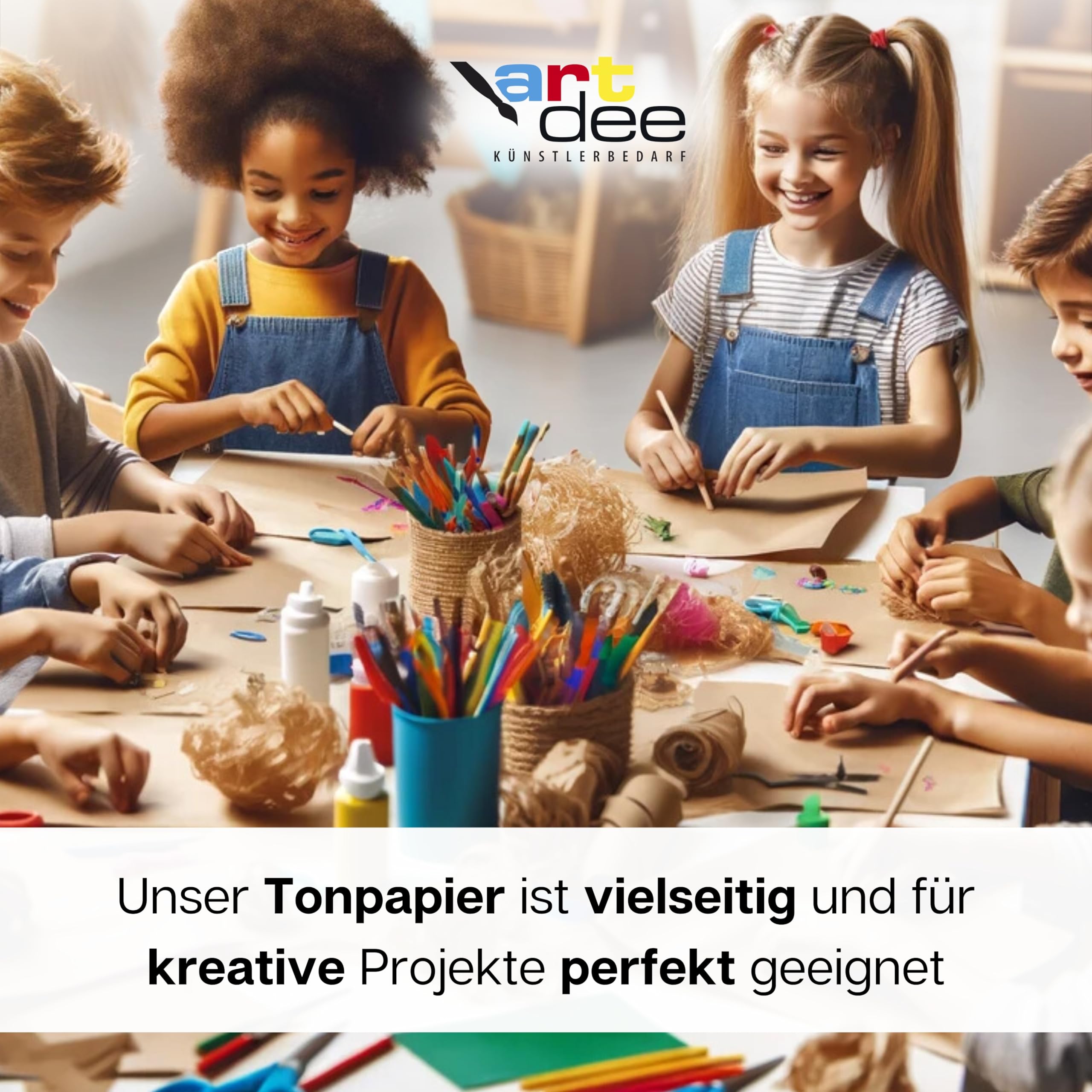 artdee® Bastelkarton – 40 Blatt, DIN A2, 180 g/m², Hellgrün, Tonpapier zum Basteln – für grenzenlose Gestaltungs- und Bastelmöglichkeiten