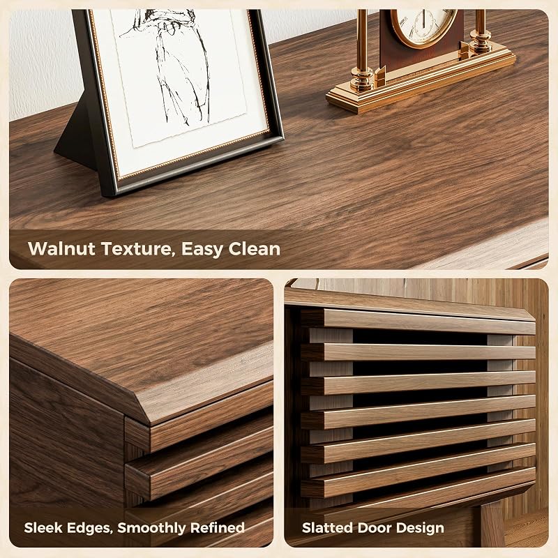 AODK 70.8" TV Stand, Media Console for TVs up to 75", Walnut image 5