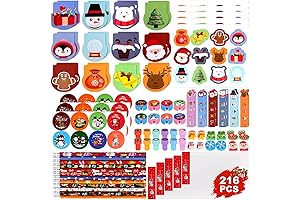 Christmas Party Favors, Christmas Gifts for Kids, 216 PCS School Stationery Set