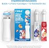 Cirkul 22oz. White Stainless Steel Water Bottle Starter Kit with Blue Lid, 2 Flavor Cartridges (1 LifeSip Fruit Punch and 1 FitSip Mixed Berry) Zero Calories and No Sugar