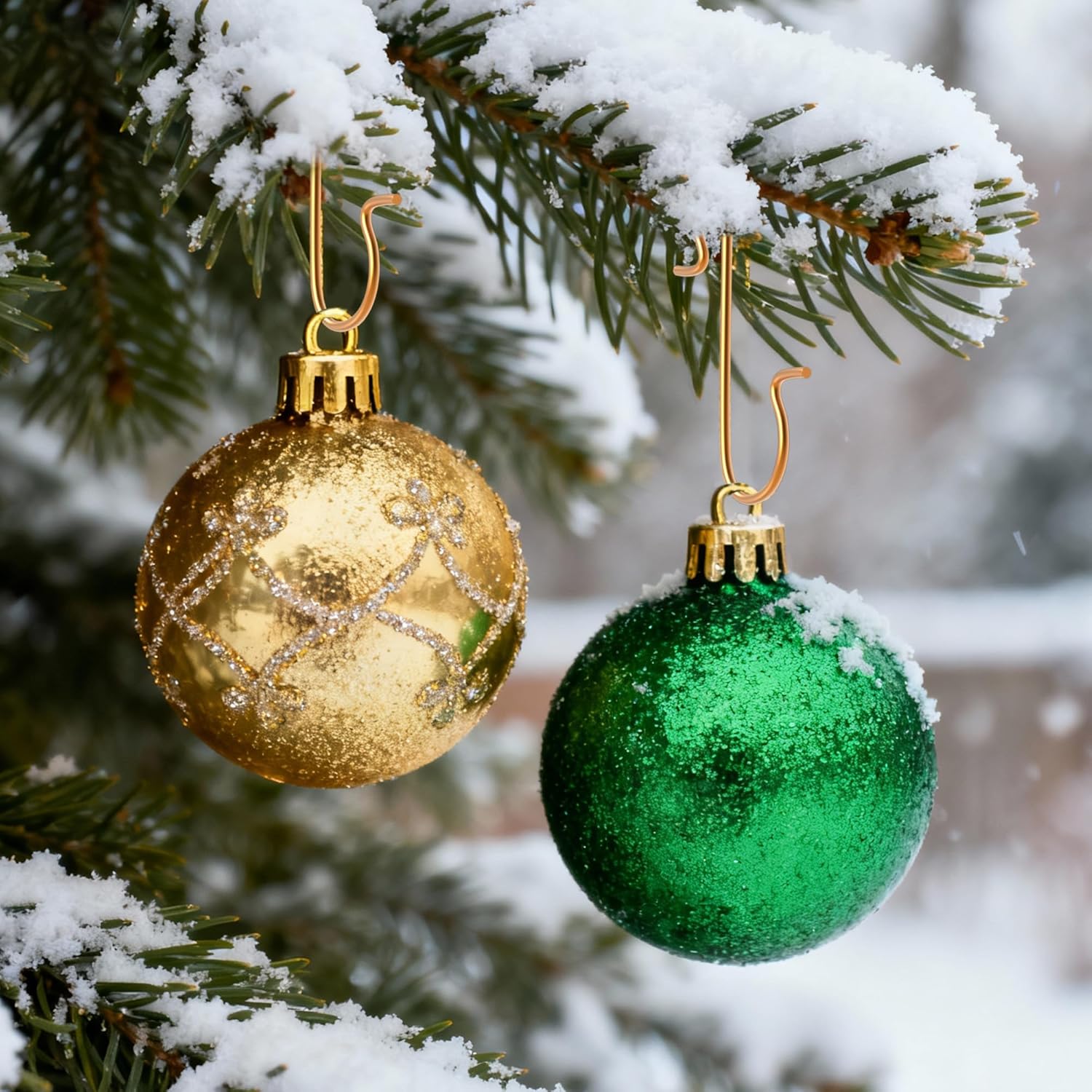 Ornament Hooks, 100 Pcs Christmas Ornament Hooks, Ornament Hangers, Ornament Hook for Christmas Trees, Metal Wire Essential Ornaments Hooks Anchors for Xmas Tree Decorations Hanging Party Decor, Gold - Image 2