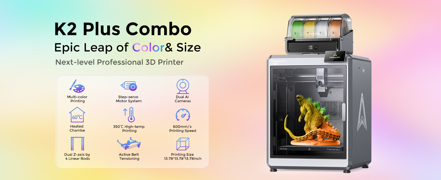 [なんとかさん専用] Creality K2 Plus Combo Creality K2 Plus 3D Printer and Comgrow Rainbow Colors Silk