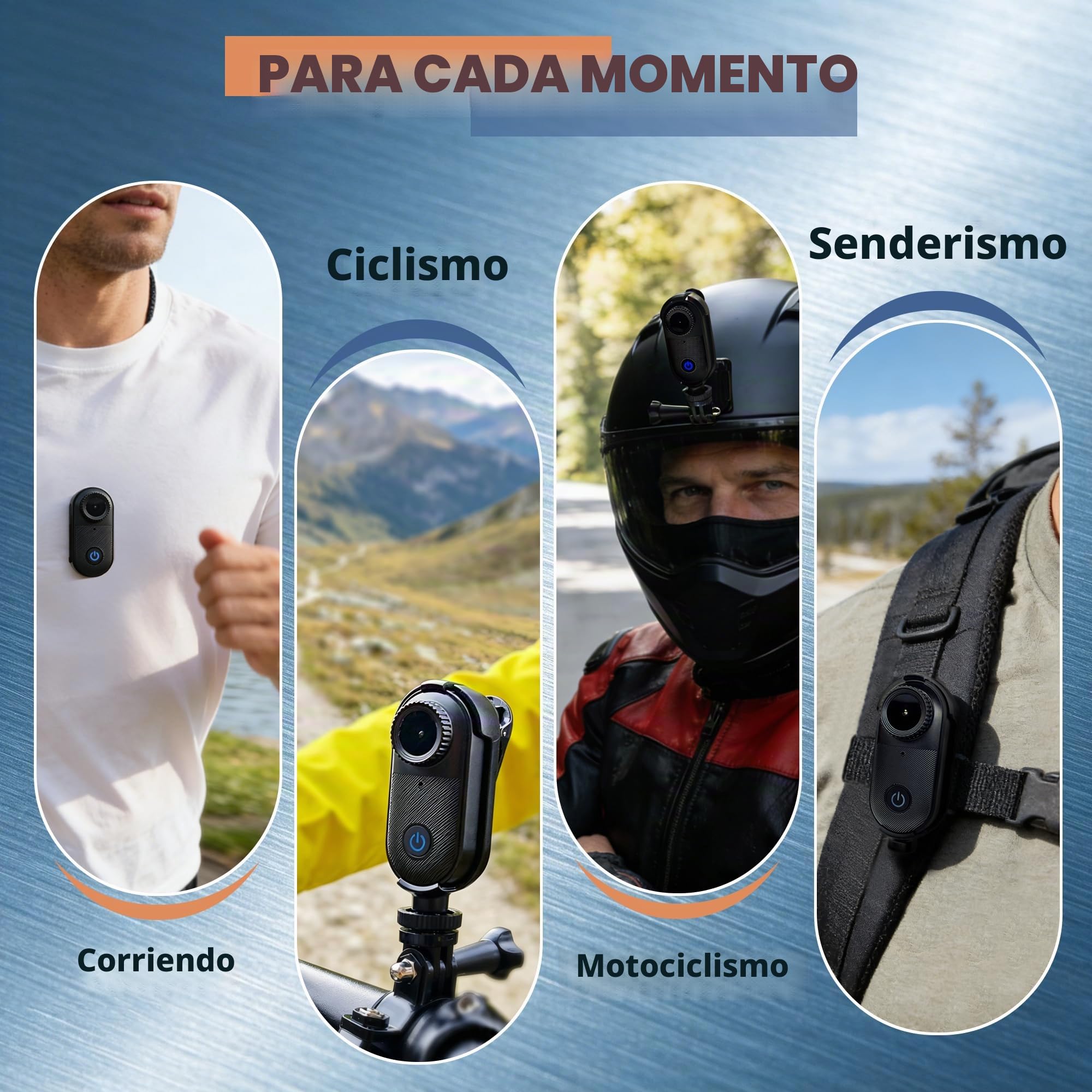 2.7K Mini Cámara Corporal – Impermeable 10M, Negro | Cámara para Moto con Tarjeta de 32GB, Peso 35g–Estuche Impermeable 10M Incluido para Deportes Acuáticos, Ciclismo y Vlogging.