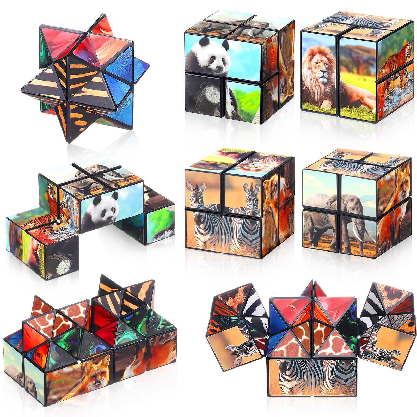 Amazon.com: Motionchic 4 Pcs 2 in 1 Star Magic Cube Set Infinity